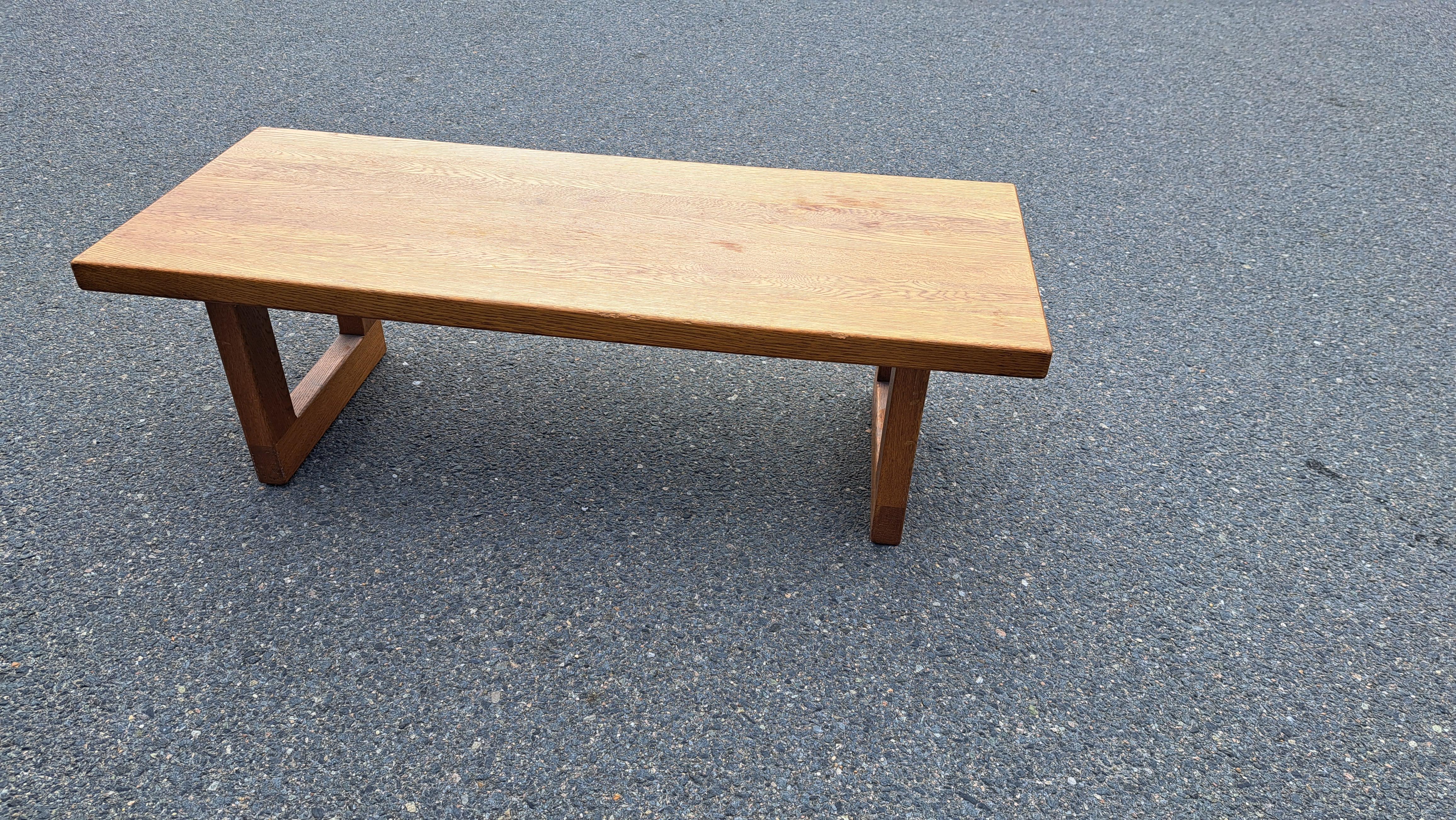 20th Century Mid Century / Danish Modern Minimalist Bench Style Coffee Table For Sale