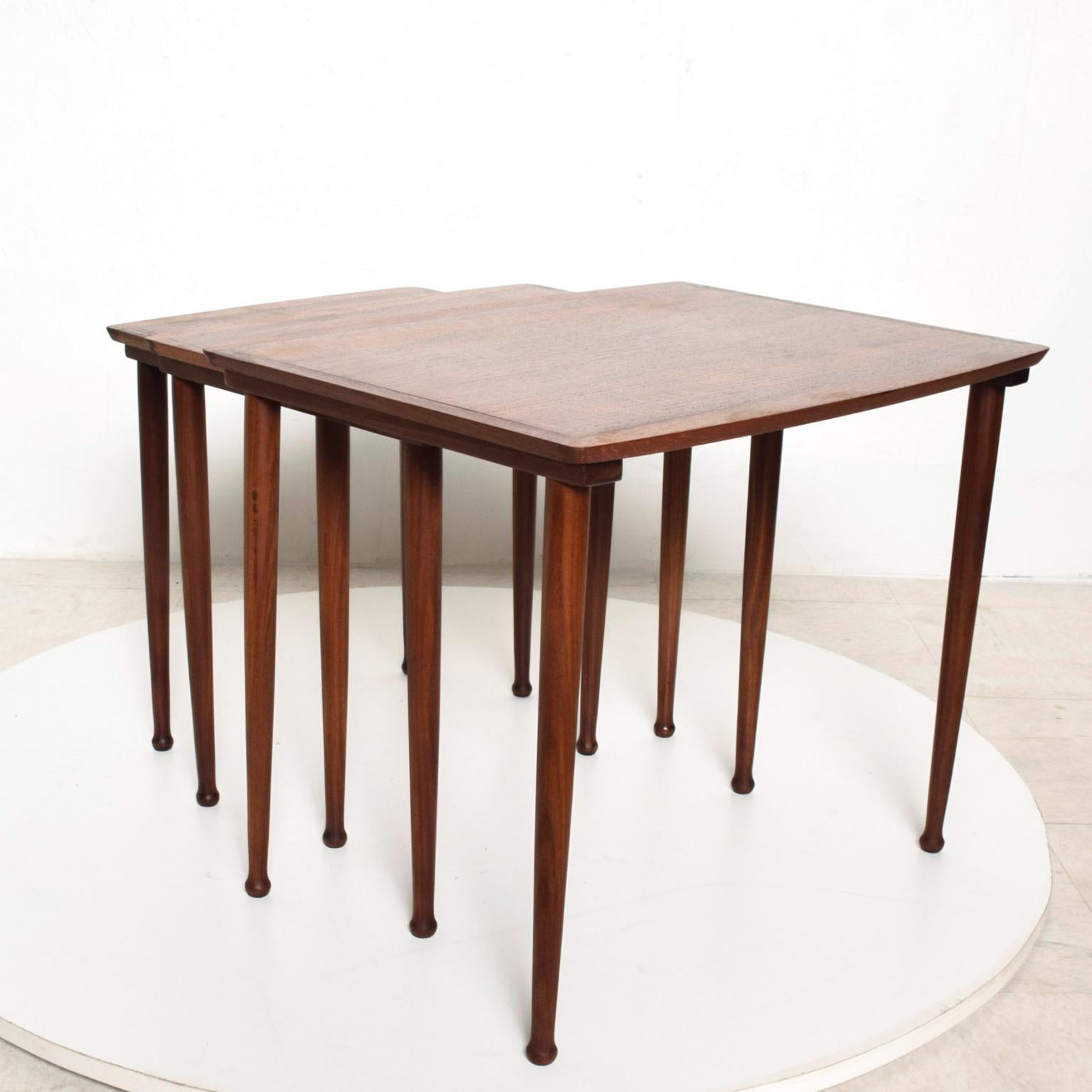 Mid-20th Century Midcentury Danish Modern Mobelintarsia Set of Teak Nesting Tables