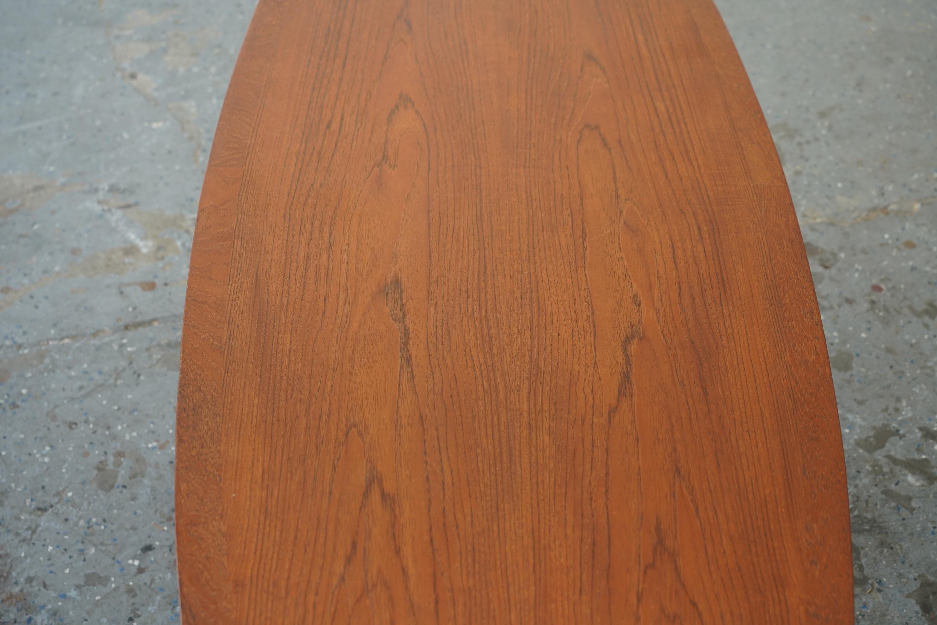 Mid-Century Danish Modern Moreddi Walnut Surfboard Coffee Table For Sale 11