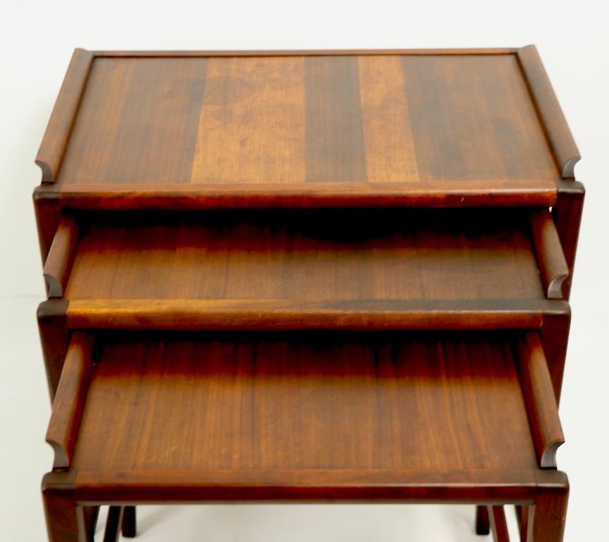 Walnut Mid Century  Danish Modern Nest of Tables For Sale