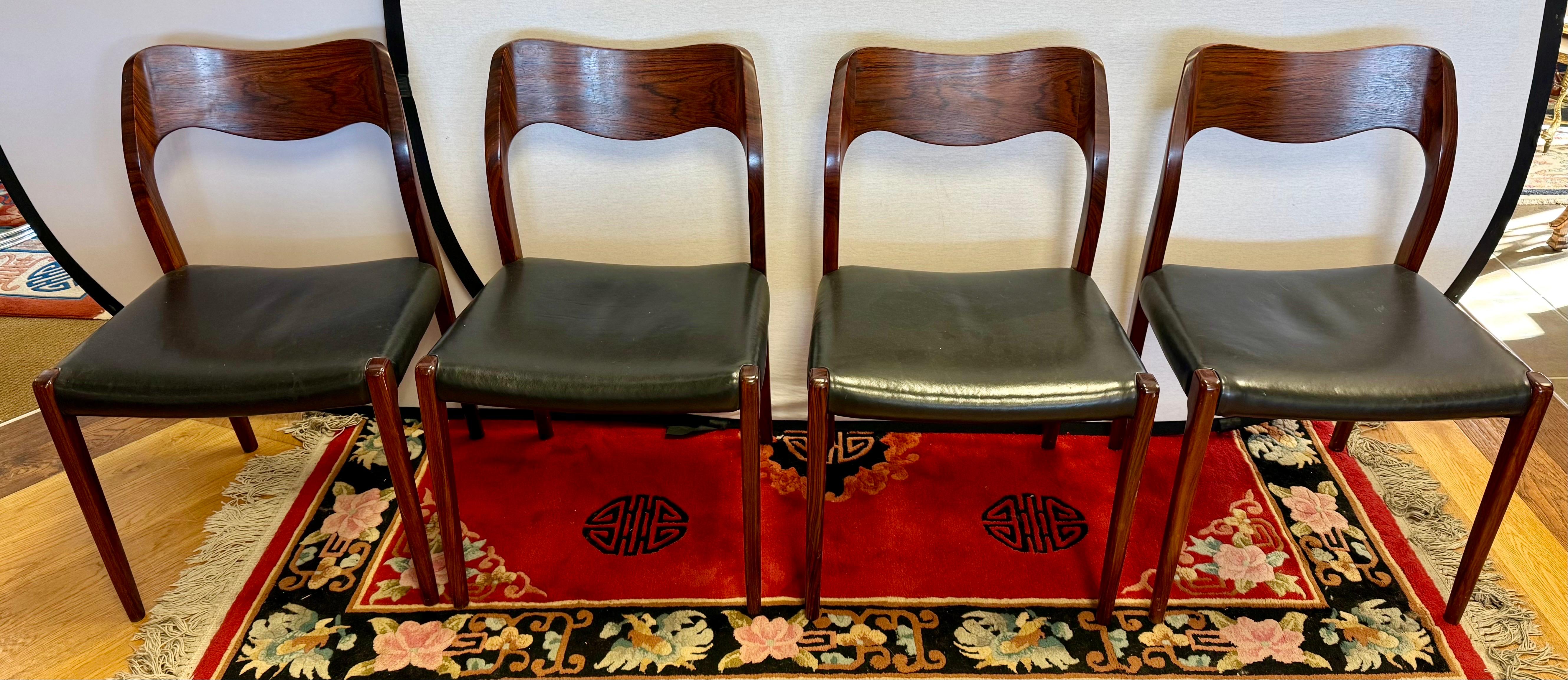 Mid Century Danish Modern Niels Moller Rosewood Dining Room Set Table & 6 Chairs 7
