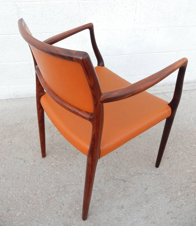 Mid-20th Century Midcentury Danish Modern Niels Otto Møller Model 65 Leather Armchairs, Set of 8 For Sale