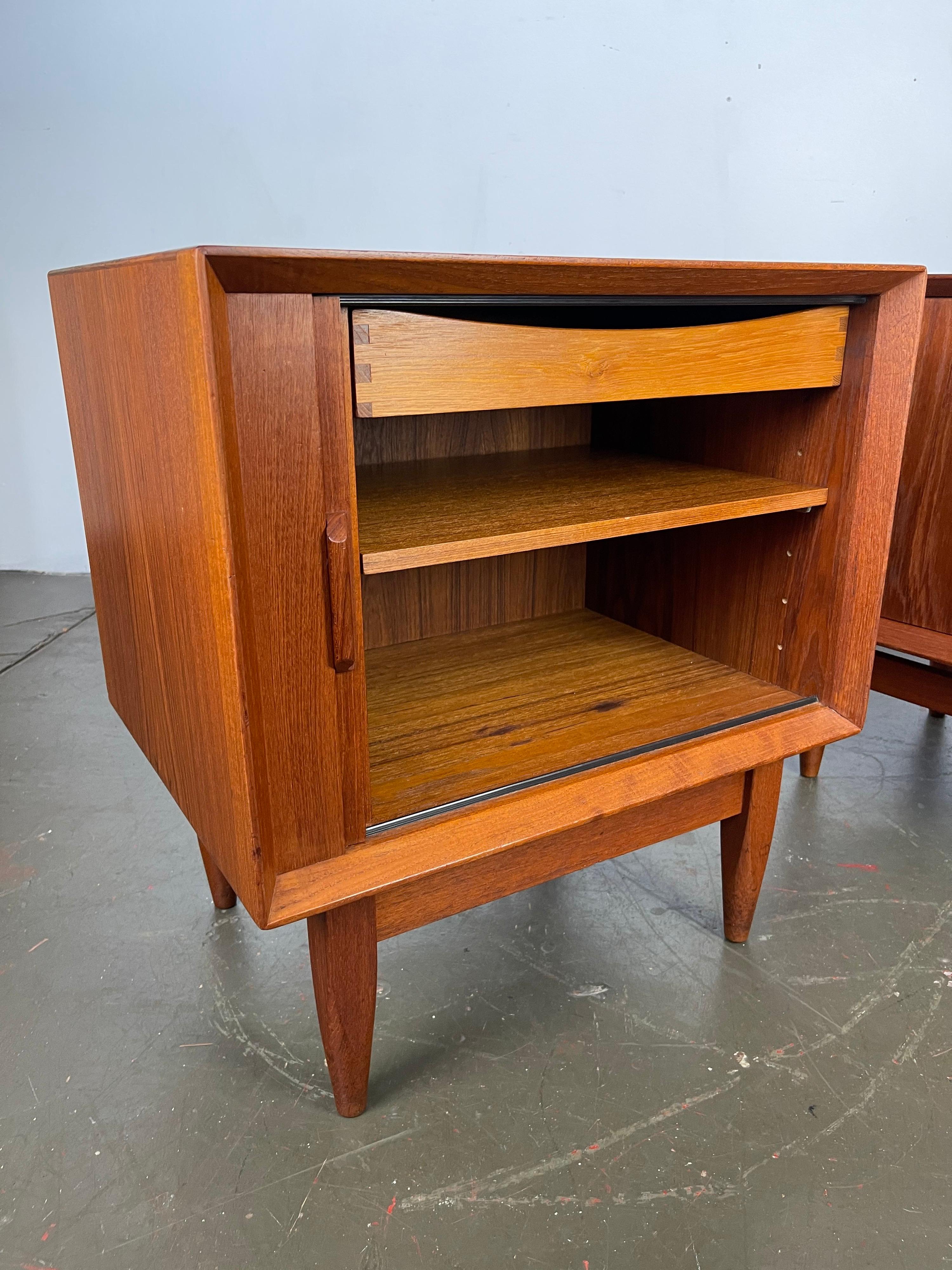 Mid Century Danish Modern Nightstands in Teak by Falster 10
