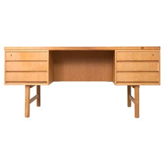 Mid-Century Danish Modern Oak Executive Desk by Omann Jun Nr. 76