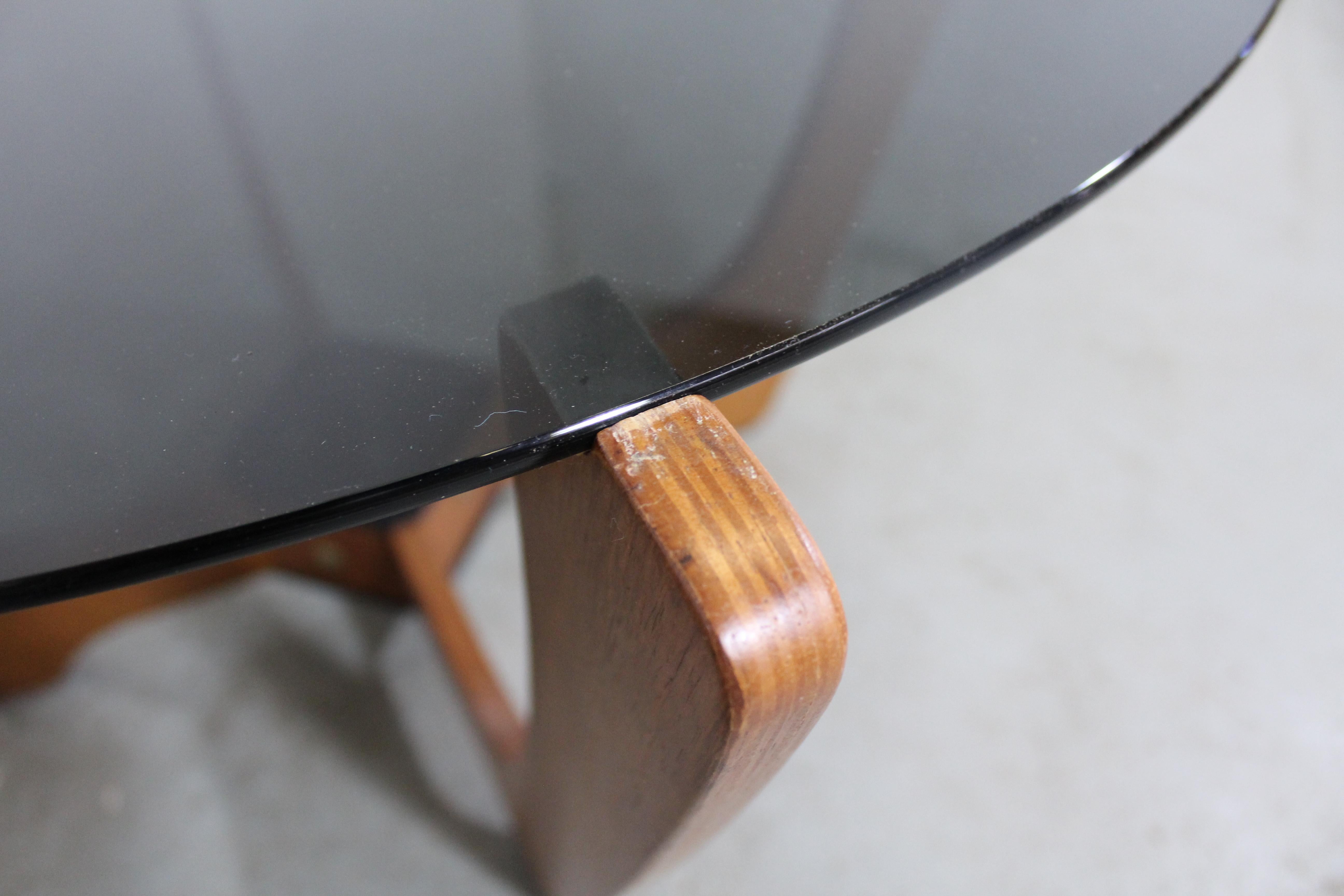 Midcentury Danish Modern Odd Knutsen Glass Top Coffee Table For Sale 3