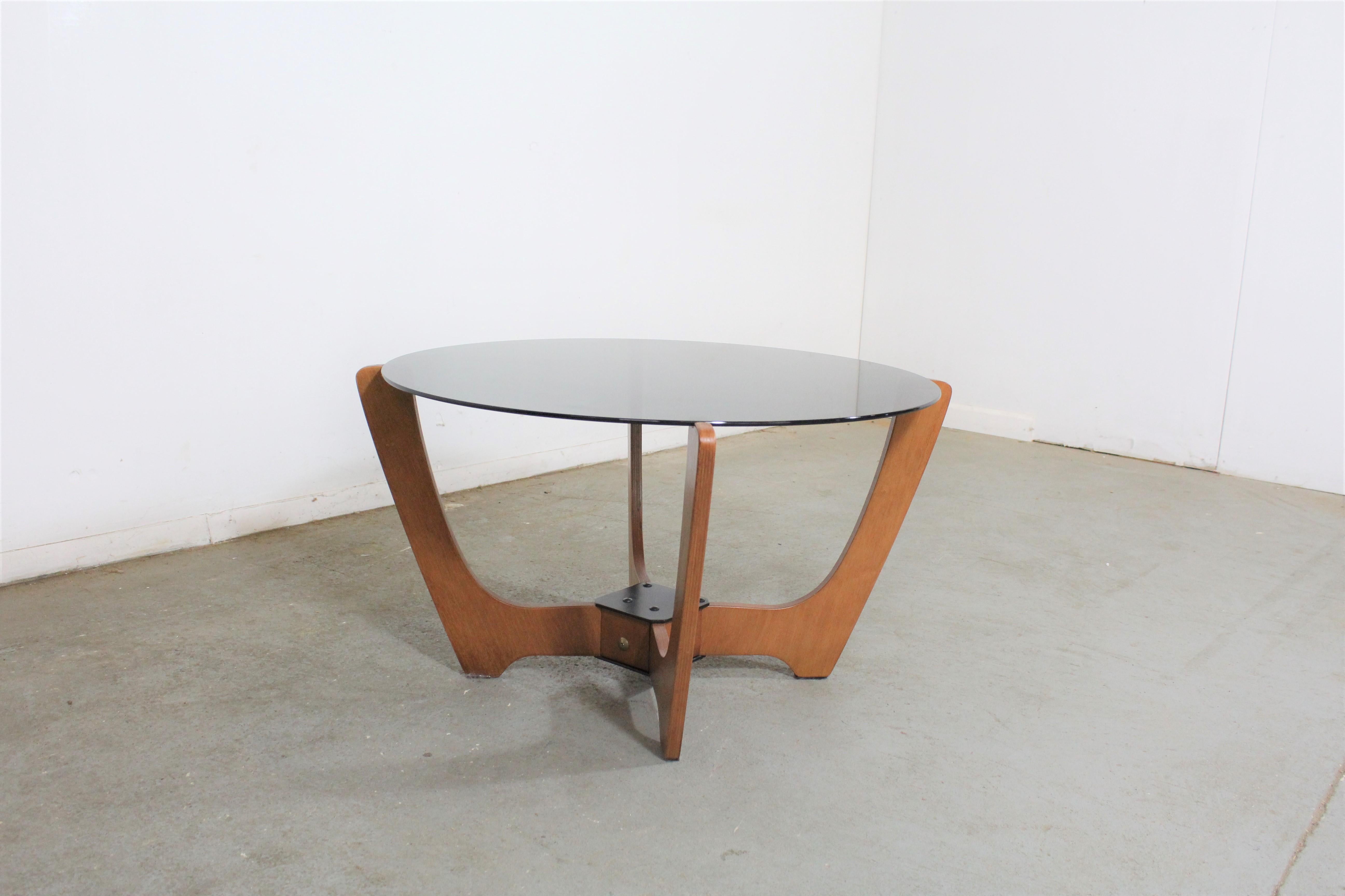 Mid-Century Modern Midcentury Danish Modern Odd Knutsen Glass Top Coffee Table For Sale