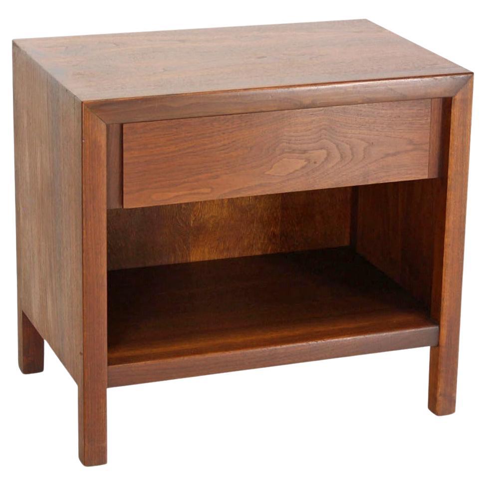 Mid-Century Danish Modern One-Drawer Oiled Walnut Night Stand End Table Baughman