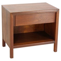 Vintage Mid-Century Danish Modern One-Drawer Oiled Walnut Night Stand End Table Baughman