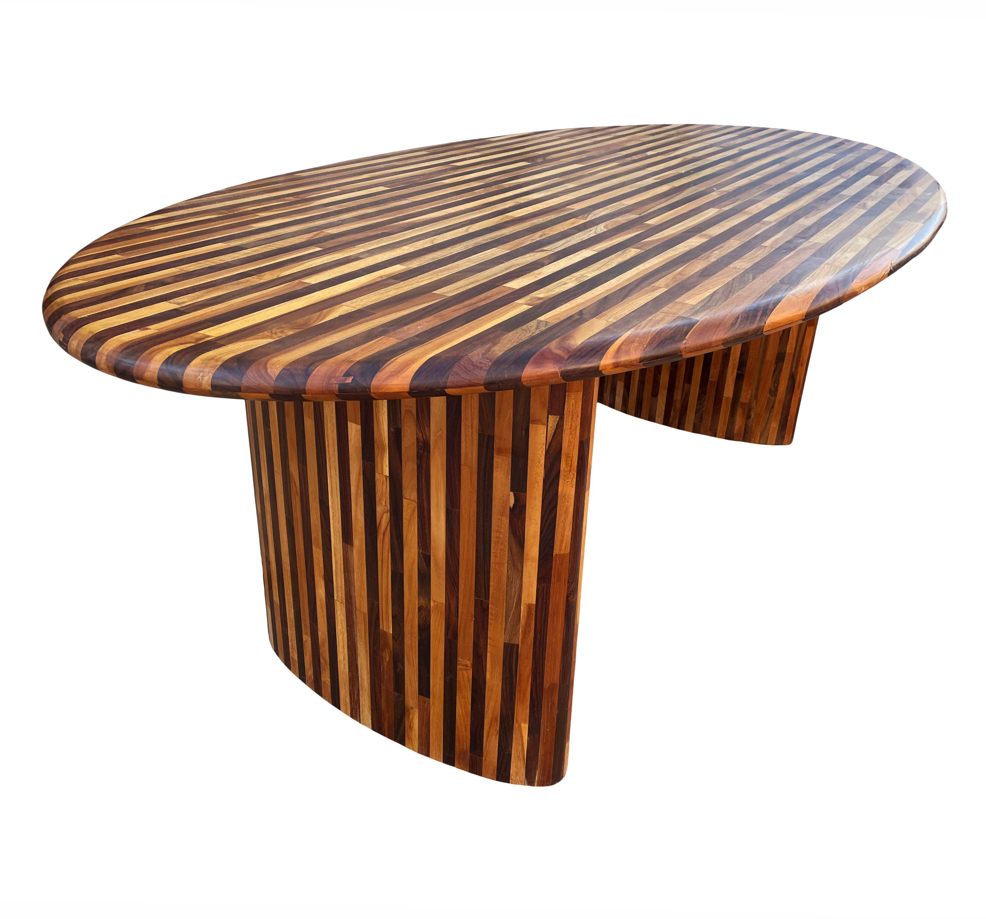 Scandinavian Modern Midcentury Danish Modern Oval Surfboard Dining Table in Rosewood and Teak