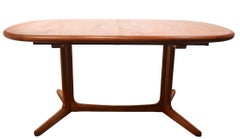 Mid Century Danish Modern Oval Teak  Dining Table by Edvard Valentinsen