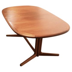 Mid Century Danish Modern Oval Teak  Dining Table by Edvard Valentinsen
