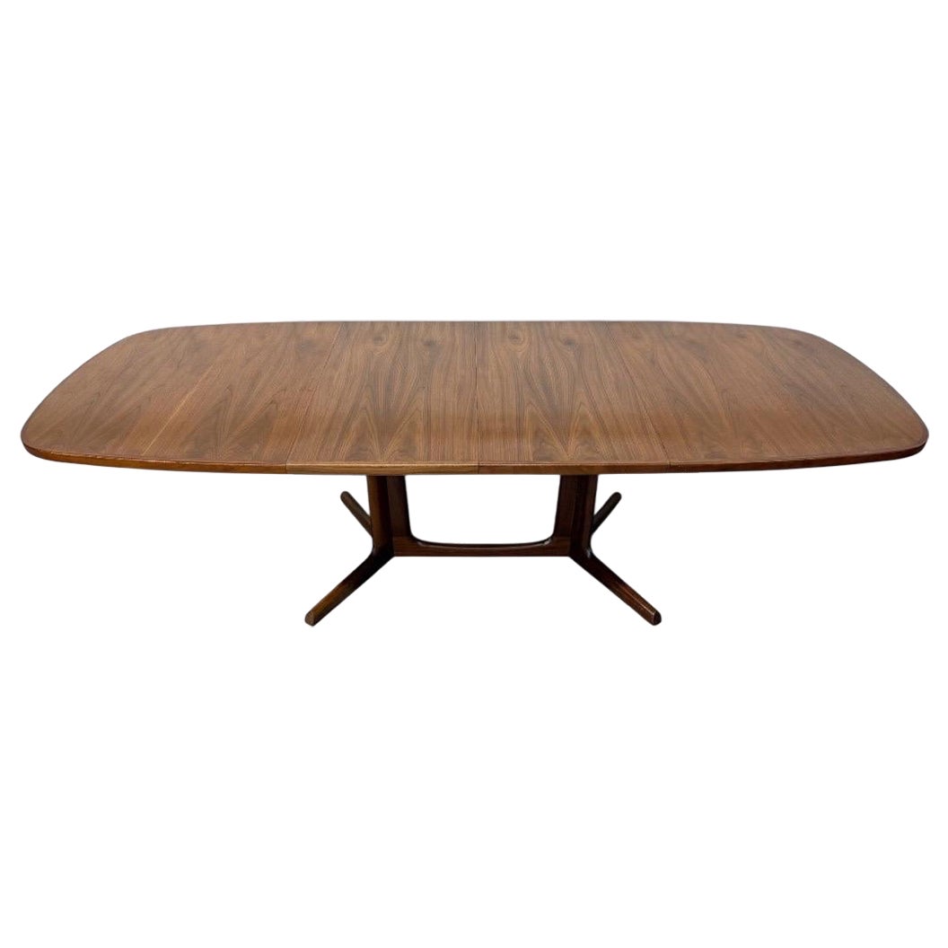 Mid-Century Danish Modern Oval Walnut Dining Table