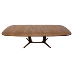 Mid-Century Danish Modern Oval Walnut Dining Table