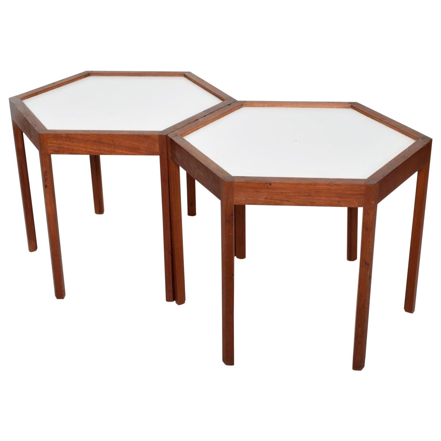 Rosewood Hexagon Side Tables by Hans Christian Andersen For Sale at 1stDibs