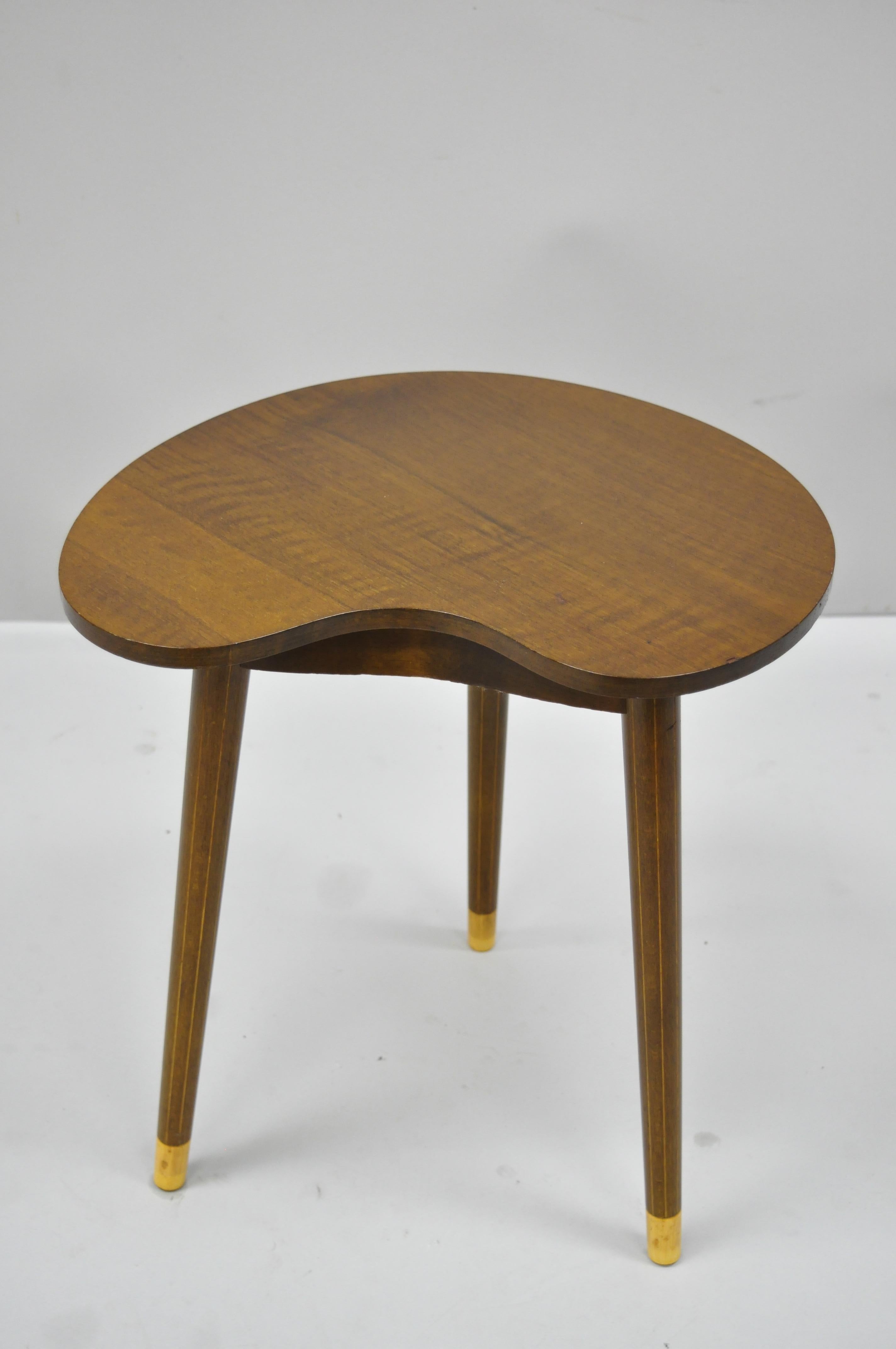 Mid Century Danish Modern Palette Tripod Side Table Attr to Christensen & Larsen 1