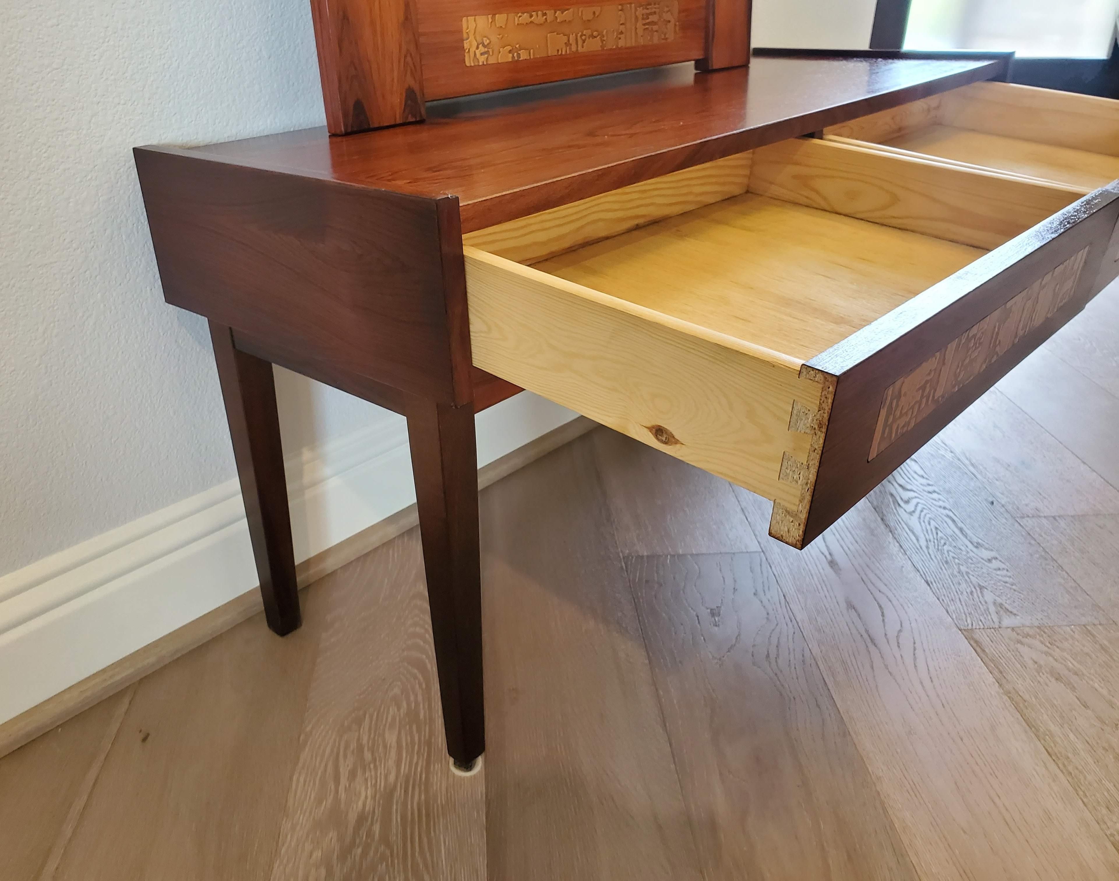 Mid-Century Danish Modern Pedersen & Hansen Palisander Console & Mirror Set For Sale 5