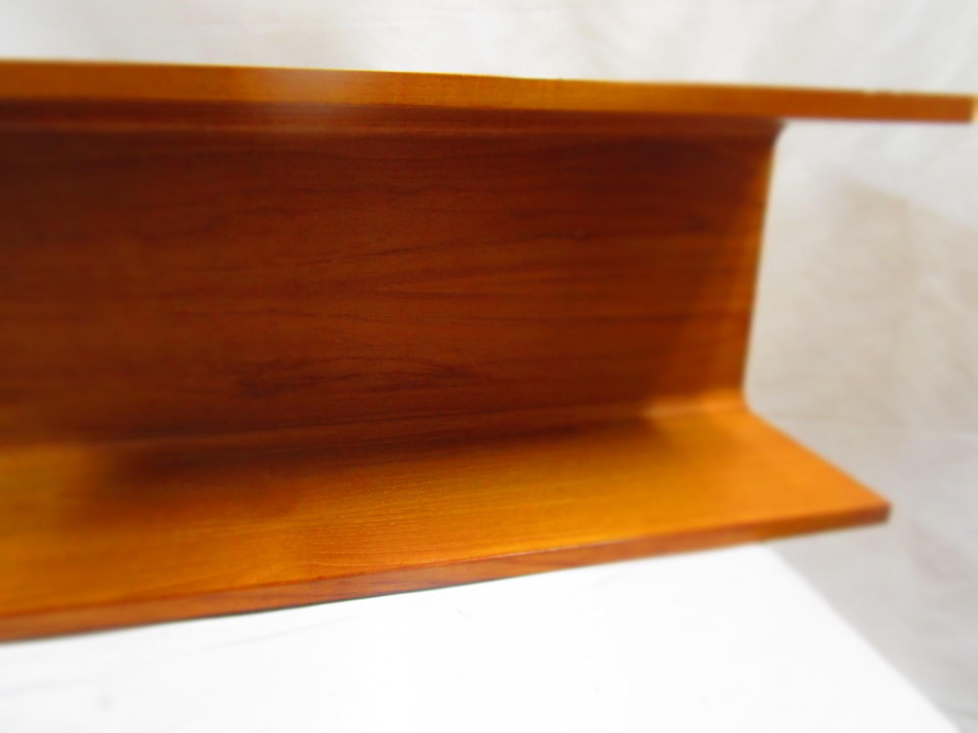 Mid-Century Modern Midcentury Danish Modern Pedersen & Hansen Teak Wood Floating Wall Shelf For Sale