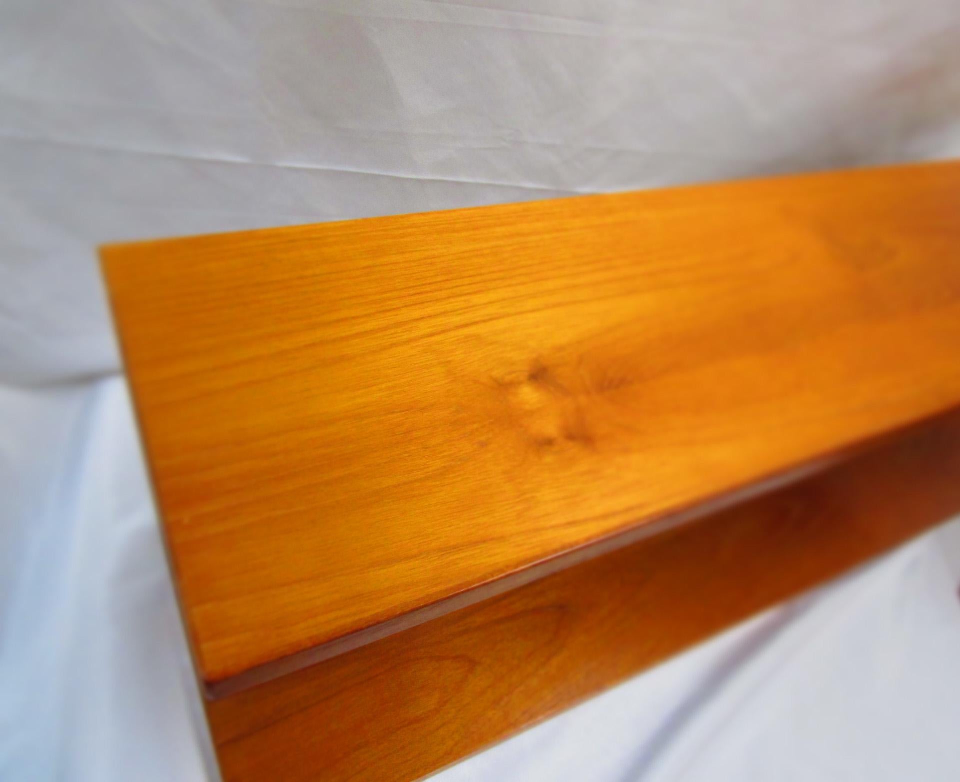 Midcentury Danish Modern Pedersen & Hansen Teak Wood Floating Wall Shelf For Sale 2