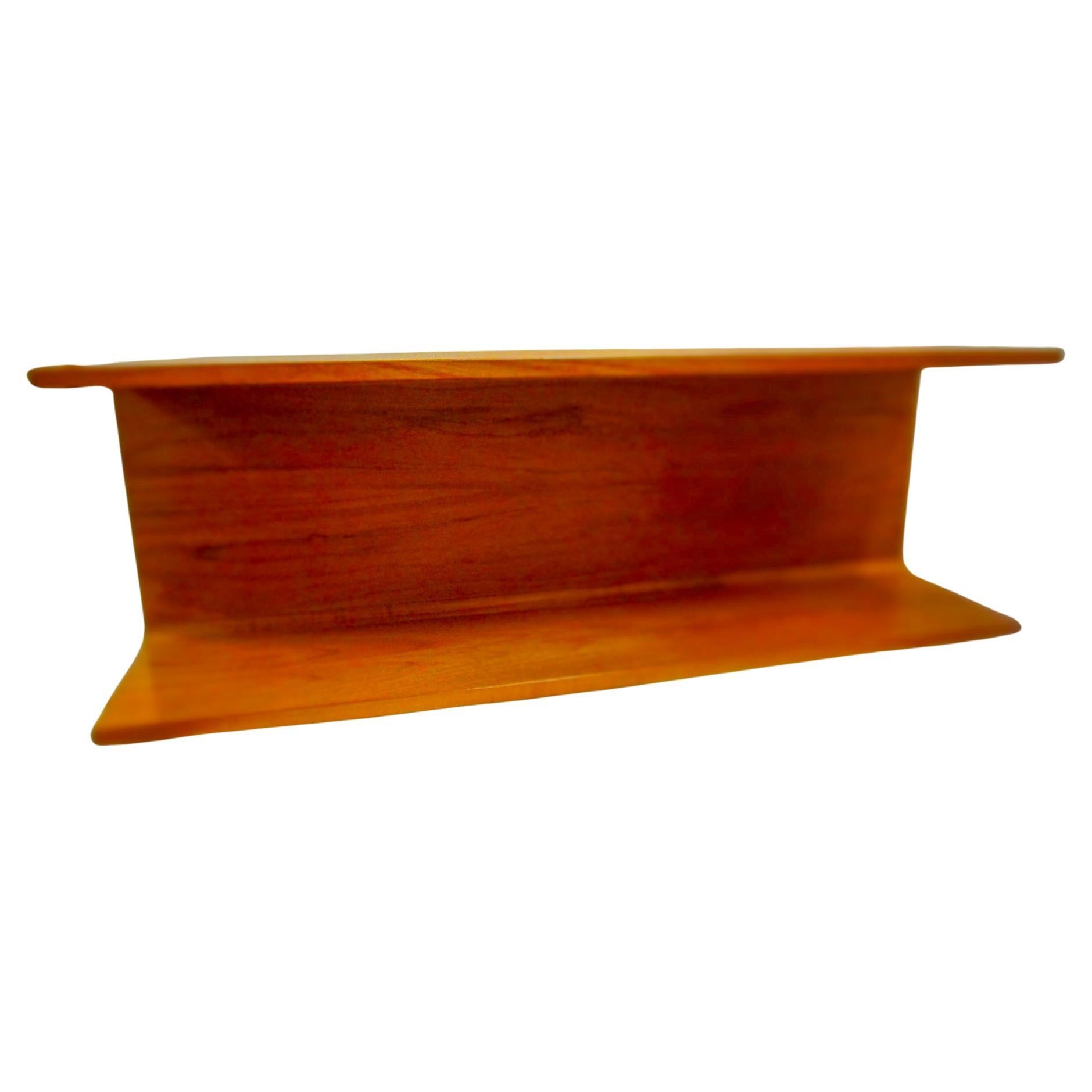 Midcentury Danish Modern Pedersen & Hansen Teak Wood Floating Wall Shelf For Sale