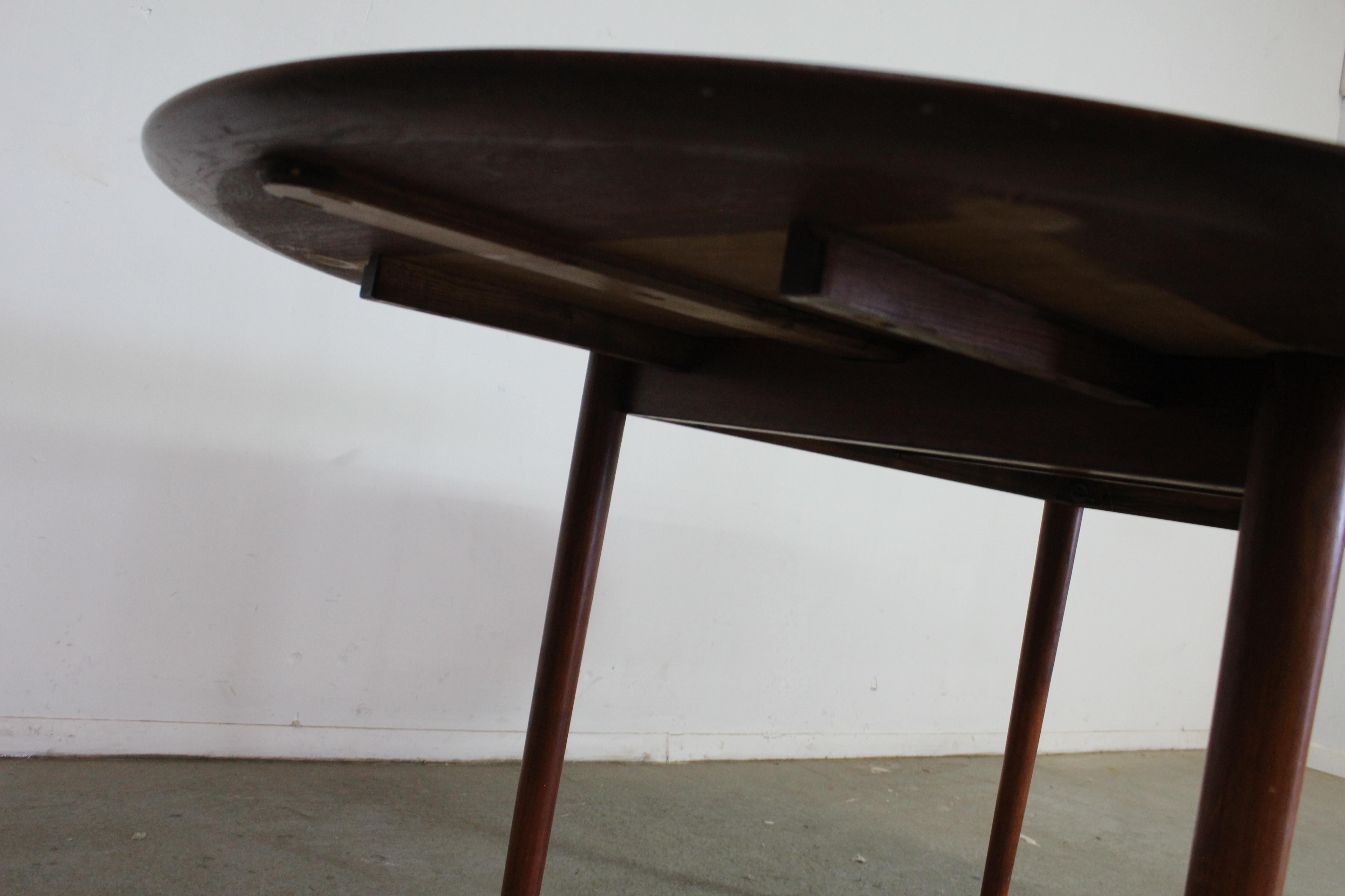 Mid-Century Danish Modern Peter Hdvit Teak Oval Dining Table w 1 Extension For Sale 8
