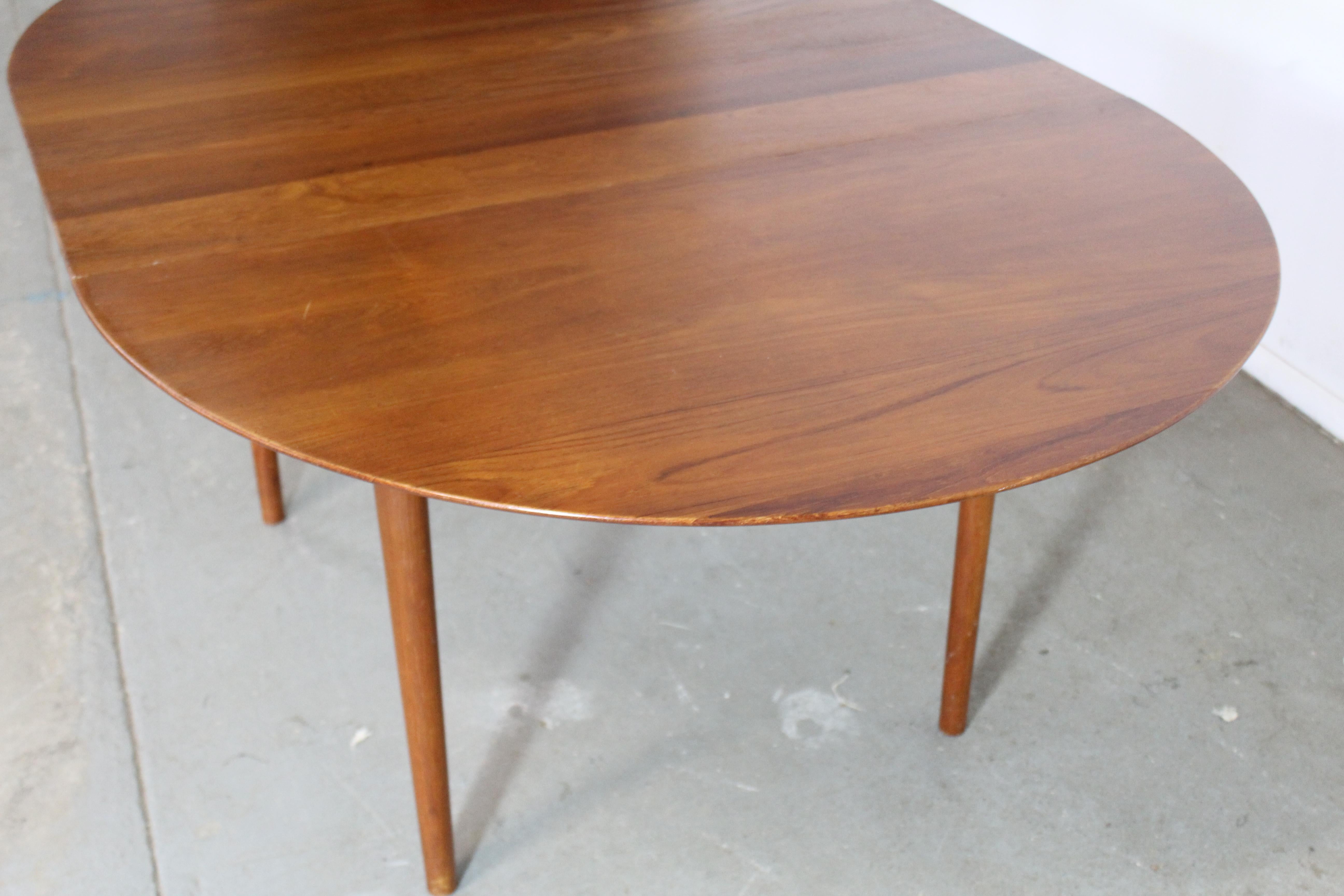 Mid-Century Danish Modern Peter Hdvit Teak Oval Dining Table w 1 Extension For Sale 1