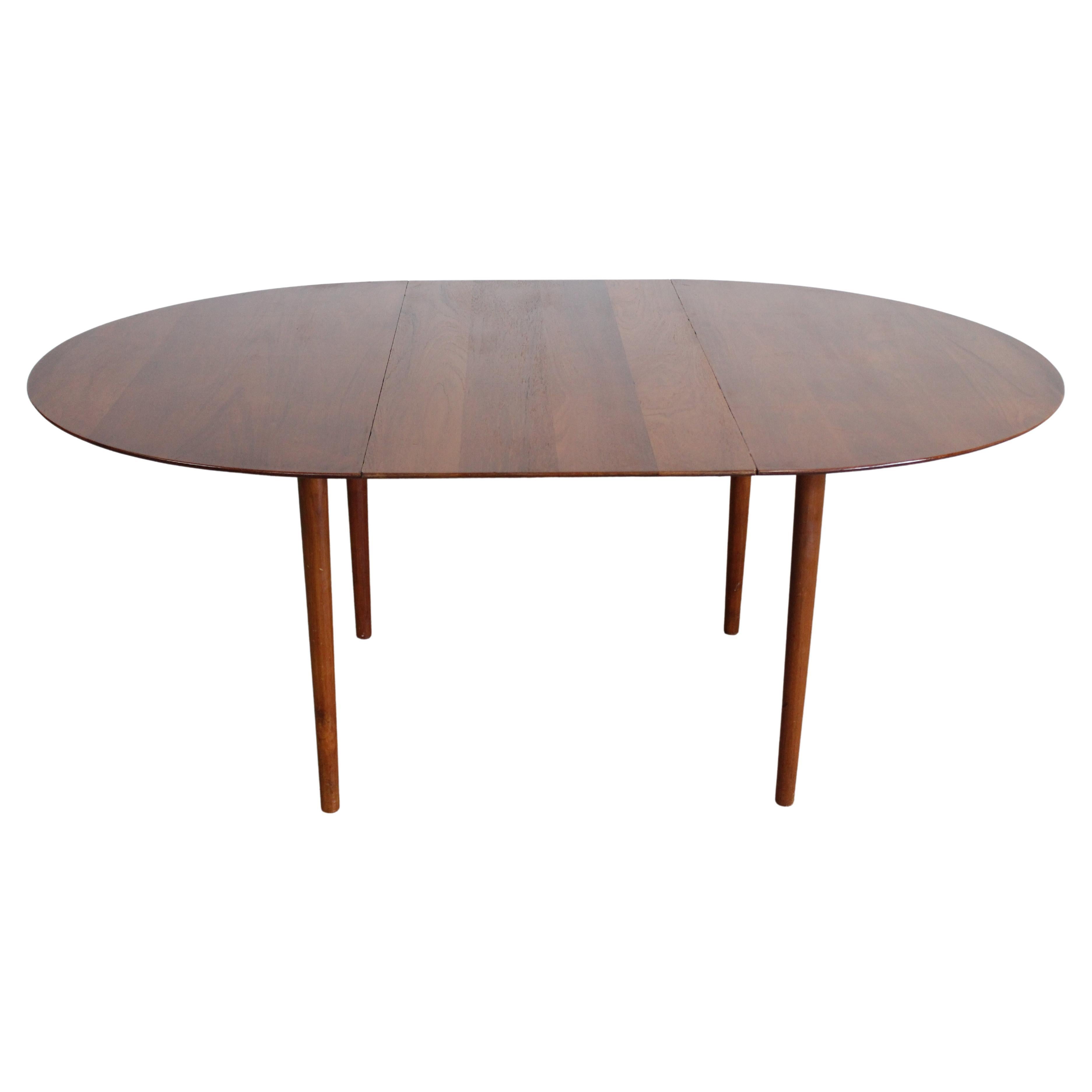 Mid-Century Danish Modern Peter Hdvit Teak Oval Dining Table w 1 Extension For Sale