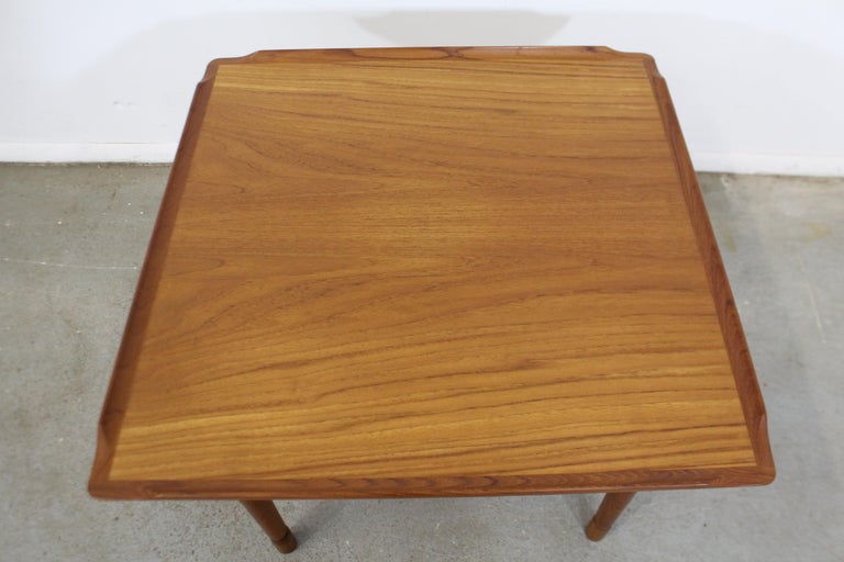 American Midcentury Danish Modern Poul Jensen Selig Style Square End/Side Table For Sale