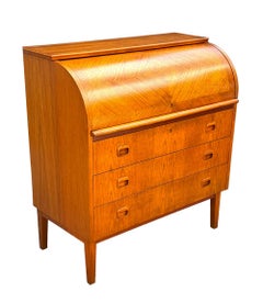 Mid-Century Danish Modern Roll Top Desk, Dresser or Cabinet in Teak