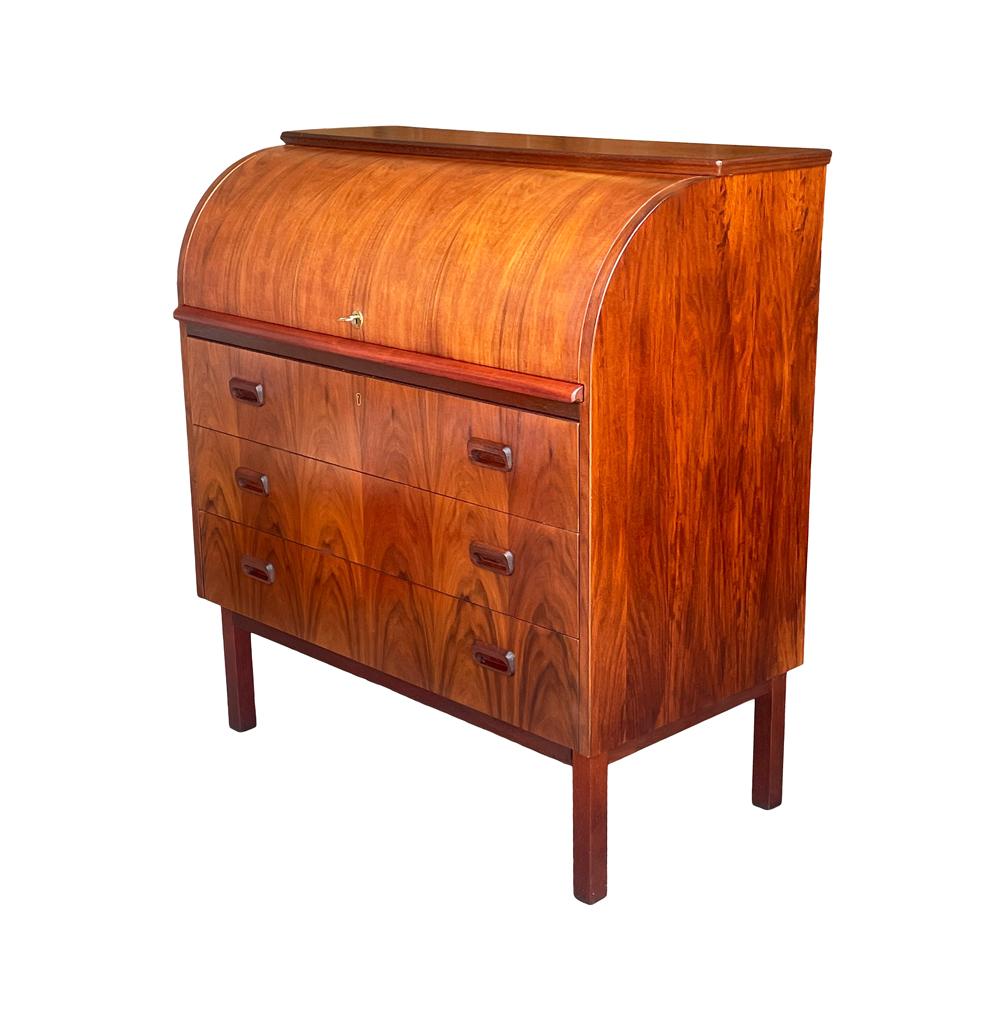 Mid-Century Modern Mid Century Danish Modern Roll Top Desk or Dresser in Rosewood For Sale