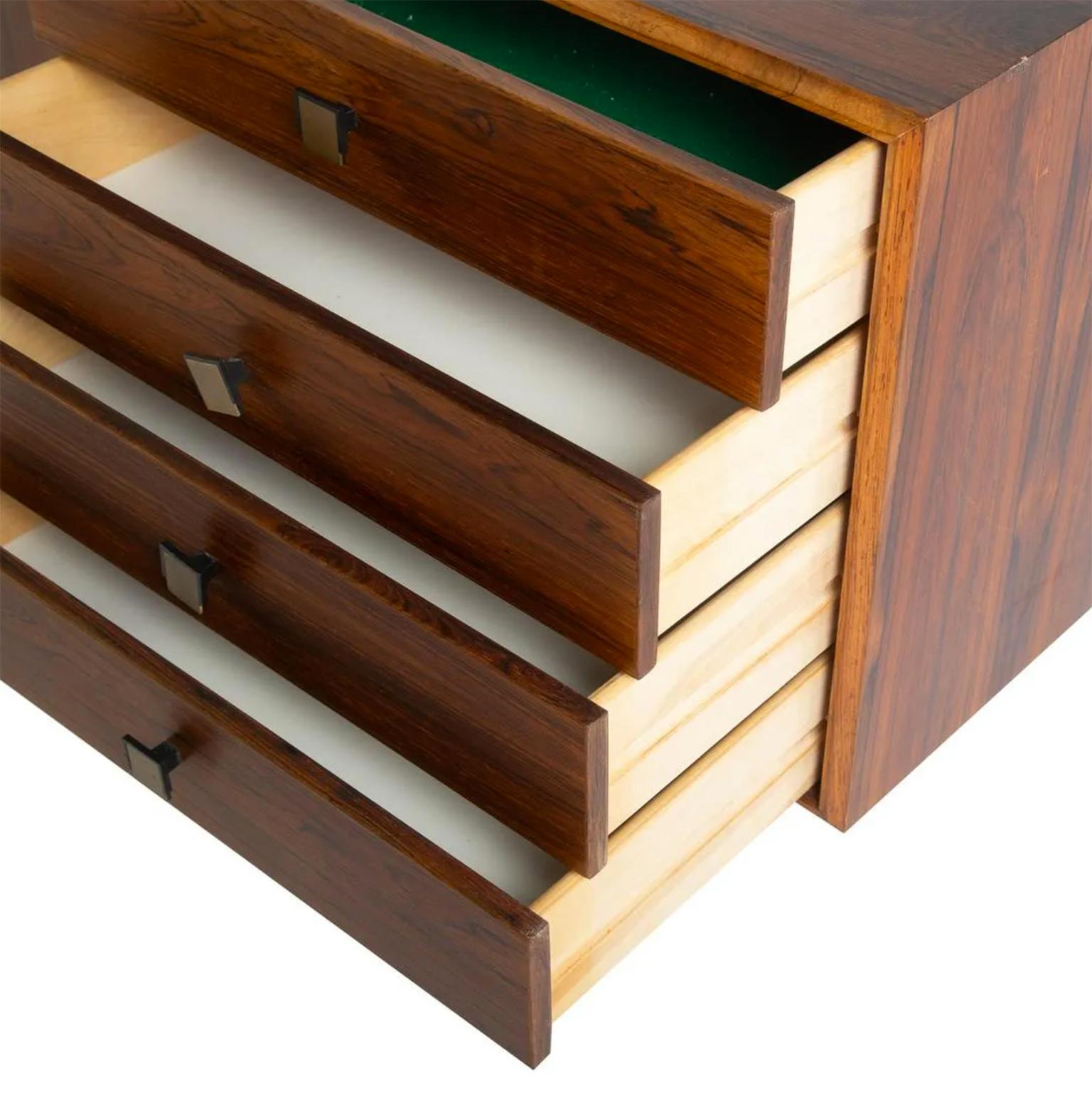 Mid-20th Century Mid Century Danish Modern Rosewood 4 Drawer Credenza Dresser Cabinet
