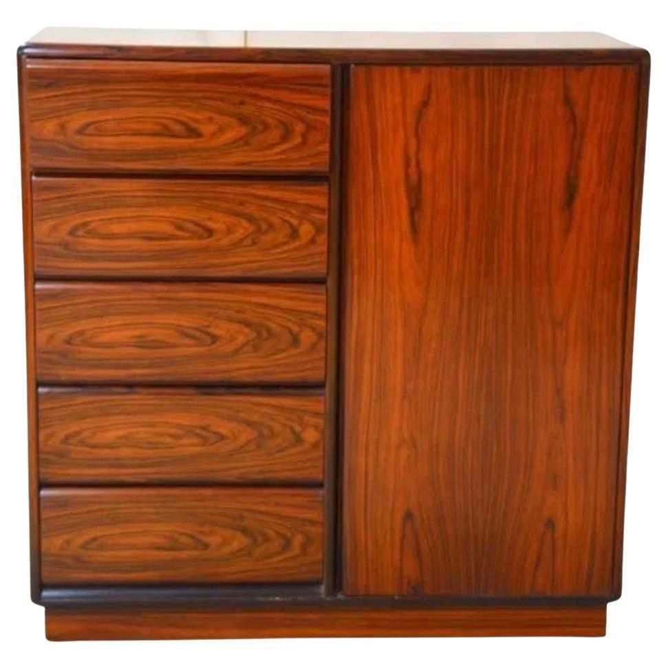 Mid Century Danish Modern Rosewood 5 Drawer tall wide Dresser by Brouer