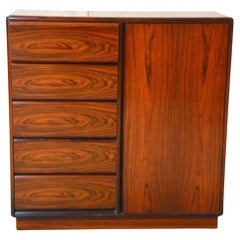 Mid Century Danish Modern Rosewood 5 Drawer tall wide Dresser by Brouer