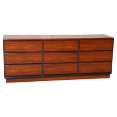 Mid Century Danish Modern Rosewood 9 Drawer Low Dresser by Brouer