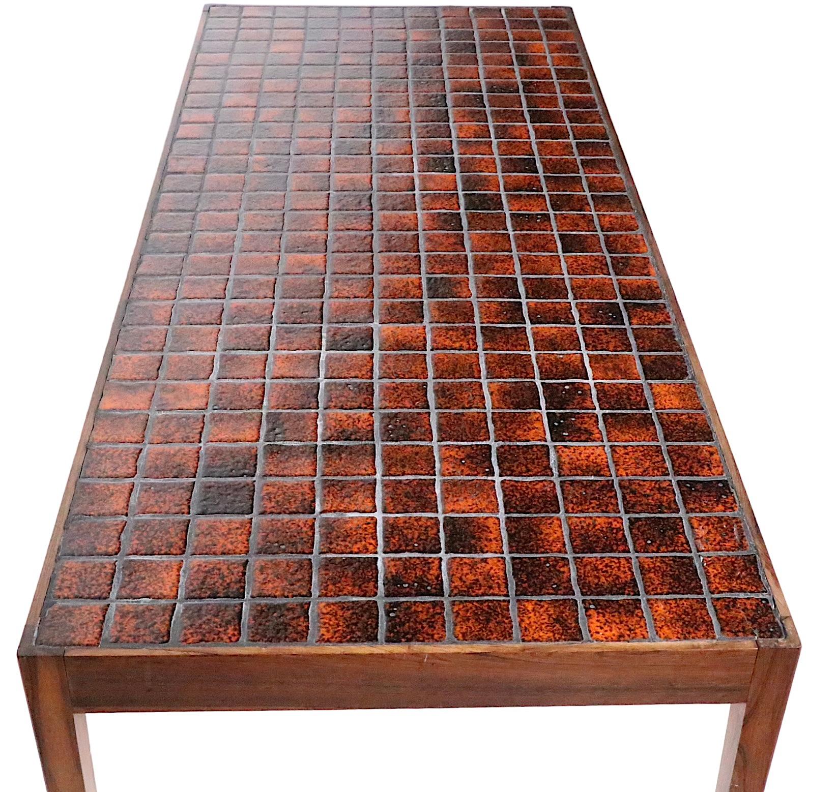 Mid Century Danish Modern Rosewood and Tile Coffee Table c 1950/60's 7