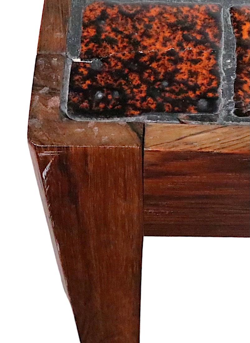 Mid Century Danish Modern Rosewood and Tile Coffee Table c 1950/60's 8