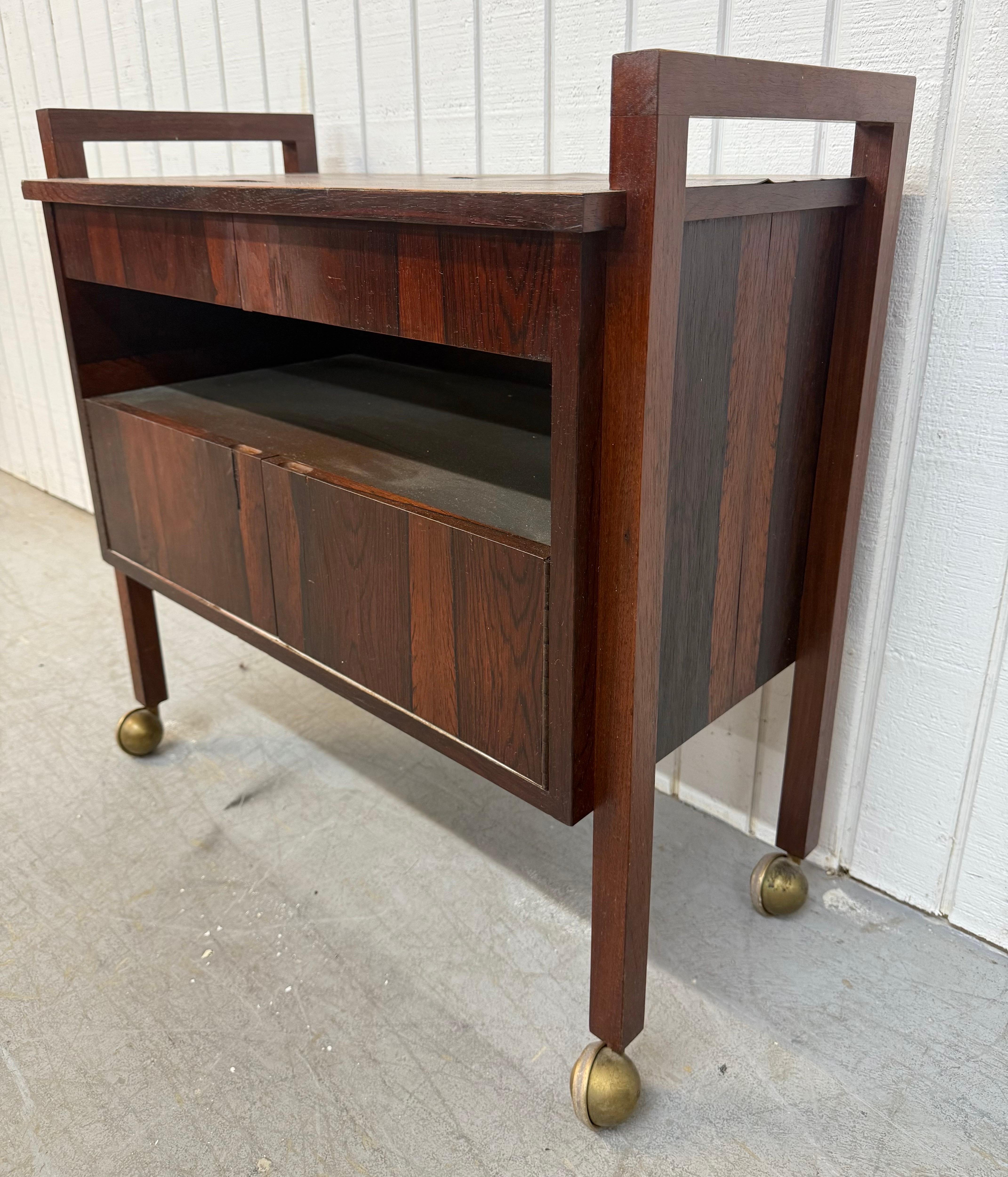 Mid-Century Modern Mid-Century Danish Modern Rosewood Bar Cart For Sale