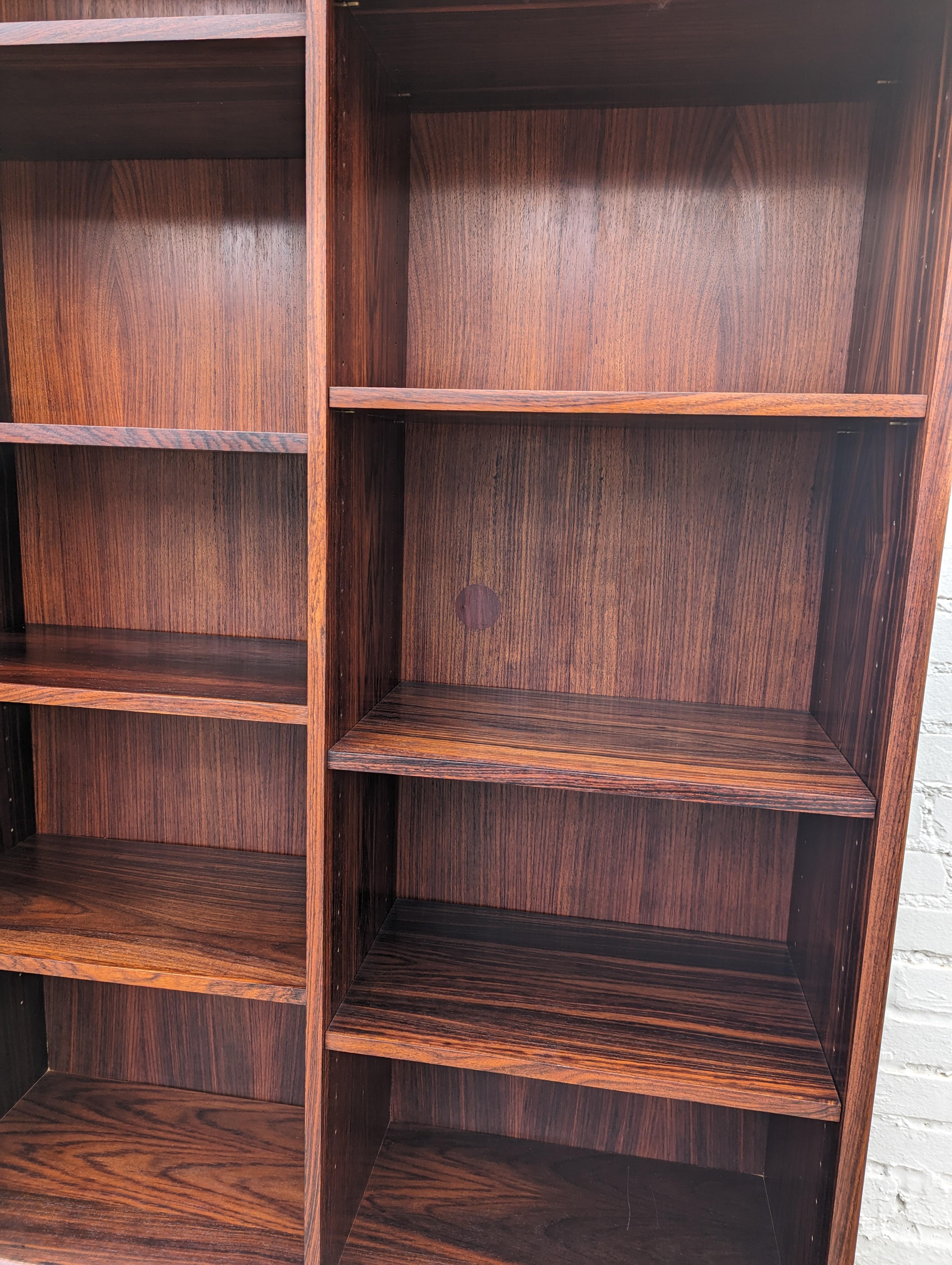 Mid Century Danish Modern Rosewood Bookcases For Sale 1