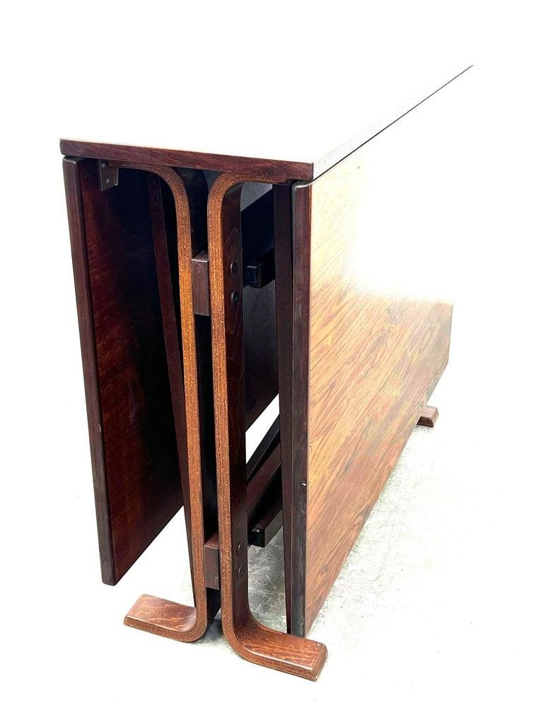 Travail du bois Mid century Danish modern Rosewood Bruno Mathsson Style folding Dining table en vente