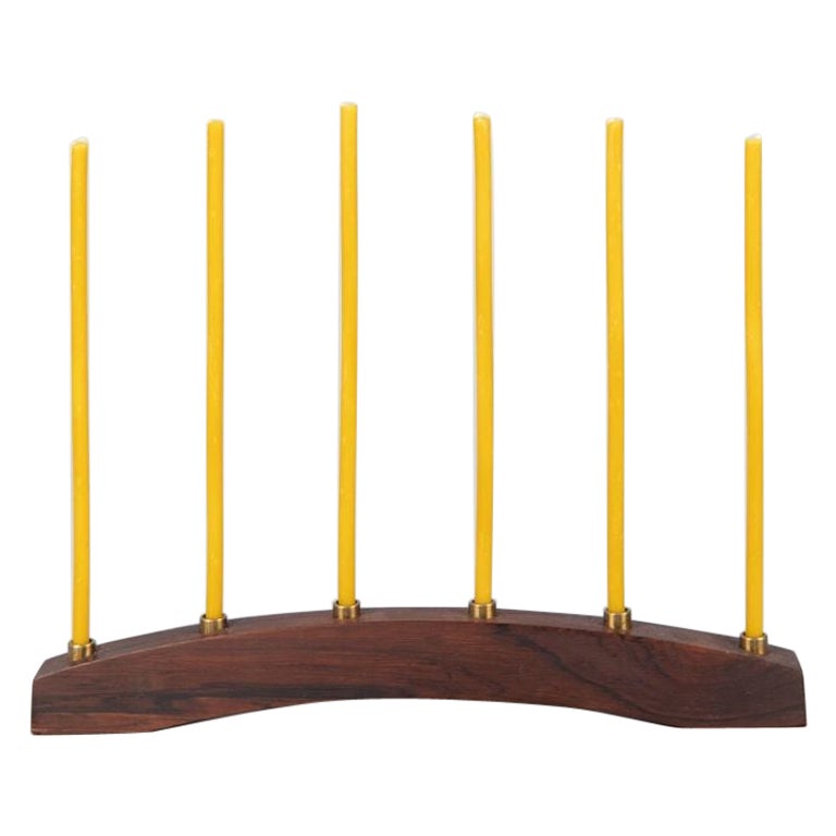 Mid-Century Danish Modern Rosewood Candelabra Candle Holder