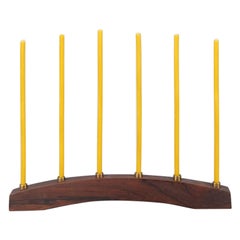 Dänischer moderner Rosenholz-Kandelaber-Kerzenhalter aus der Mitte des Jahrhunderts
