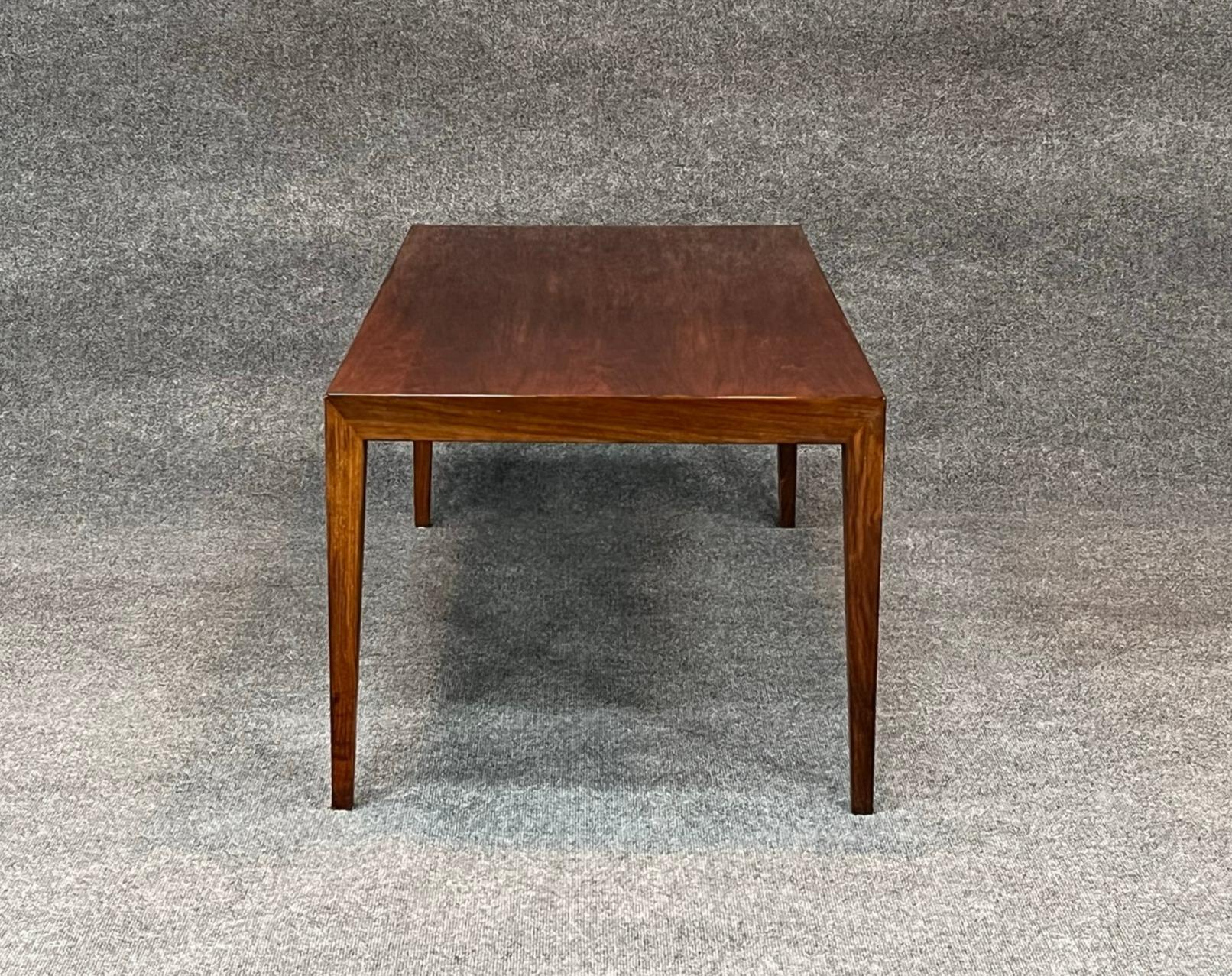 Mid-Century Danish Modern Rosewood Coffee Table, Severin Hansen, Denmark, 1960s  In Good Condition For Sale In Belmont, MA