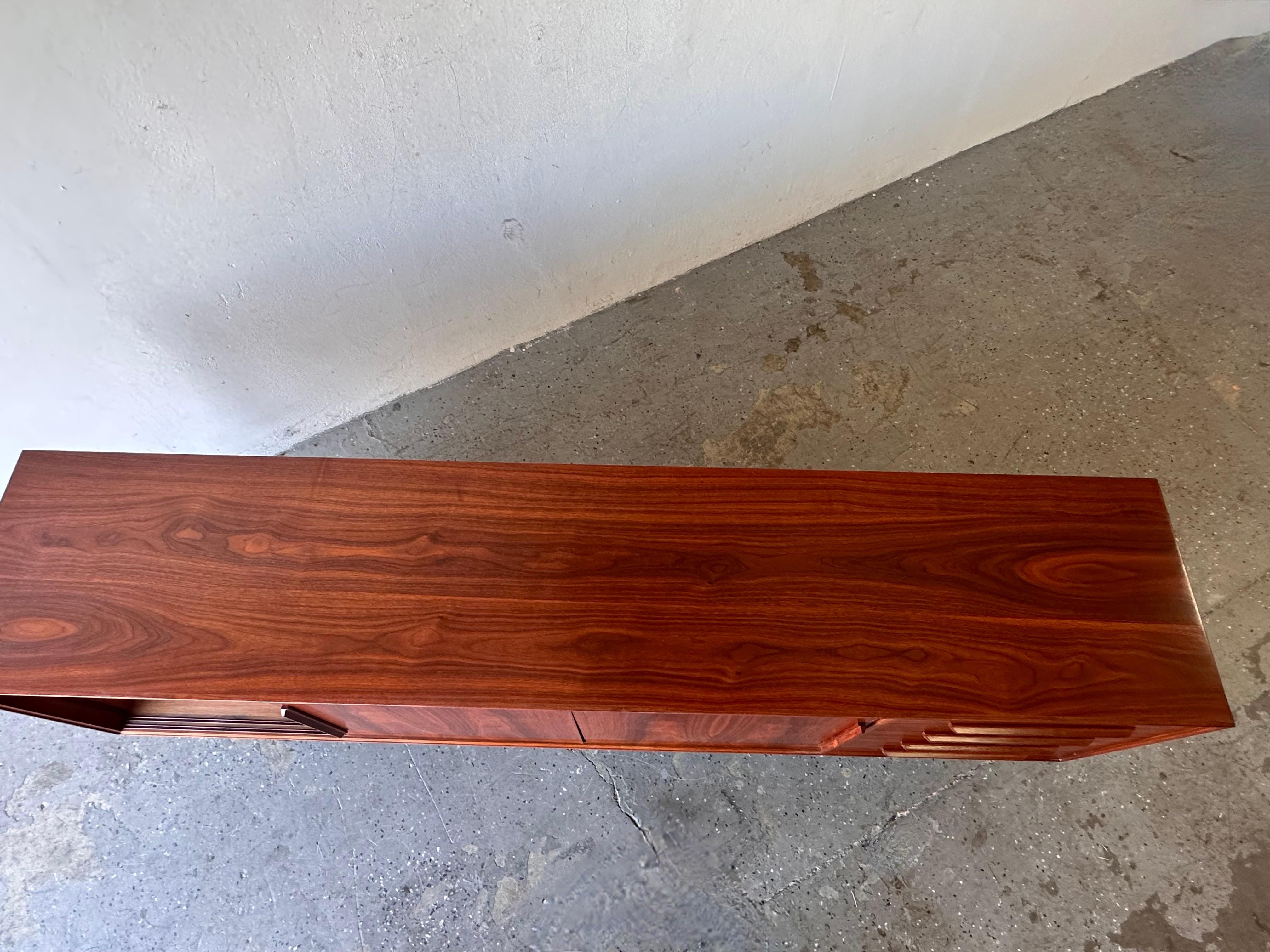 Mid Century Danish Modern Rosewood Credenza By Ib-Kofod Larsen for Faarup For Sale 10