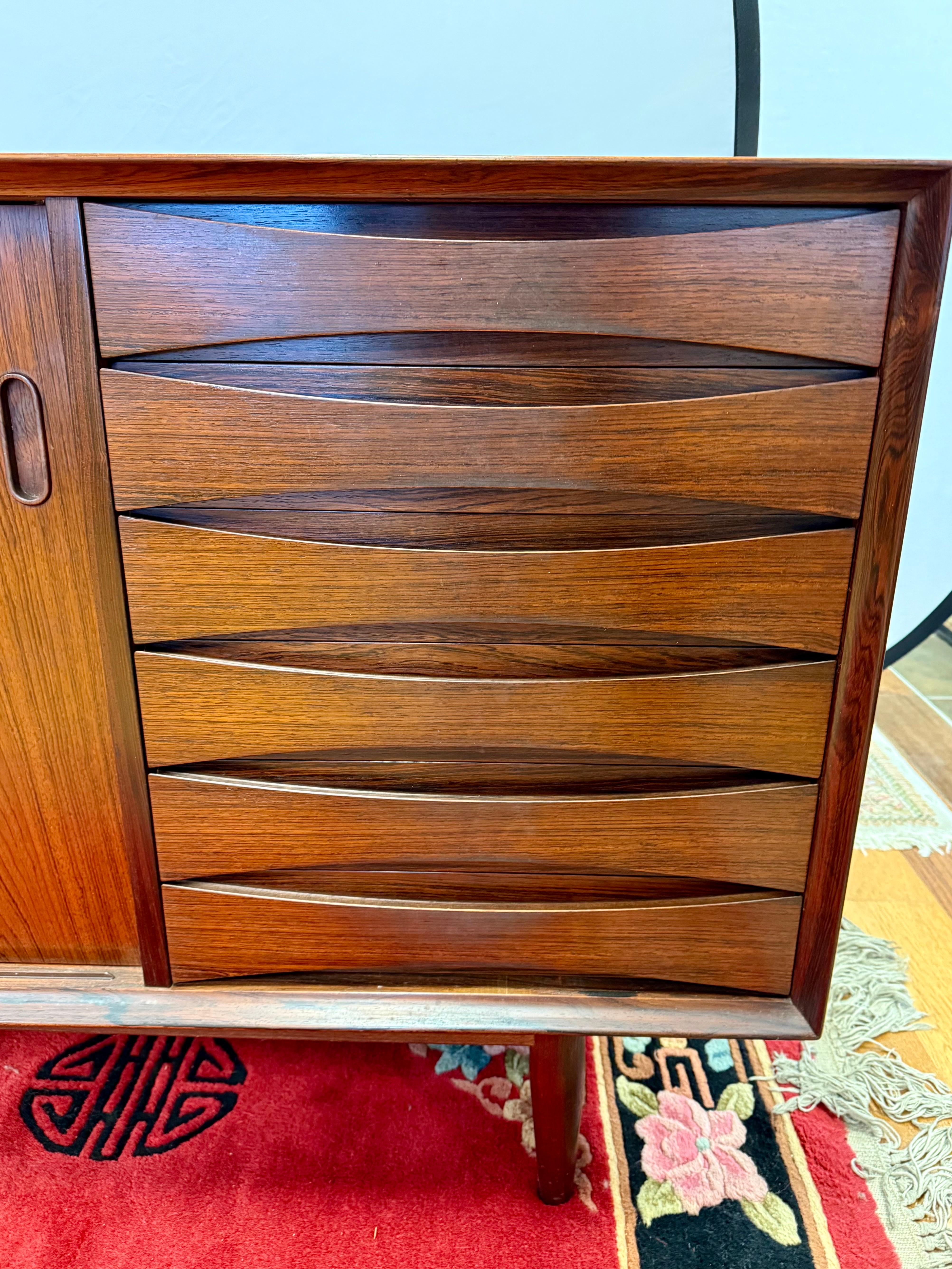 Arne Vodder Danish Modern Rosewood Credenza Sideboard Buffet Server Bar Cabinet 6