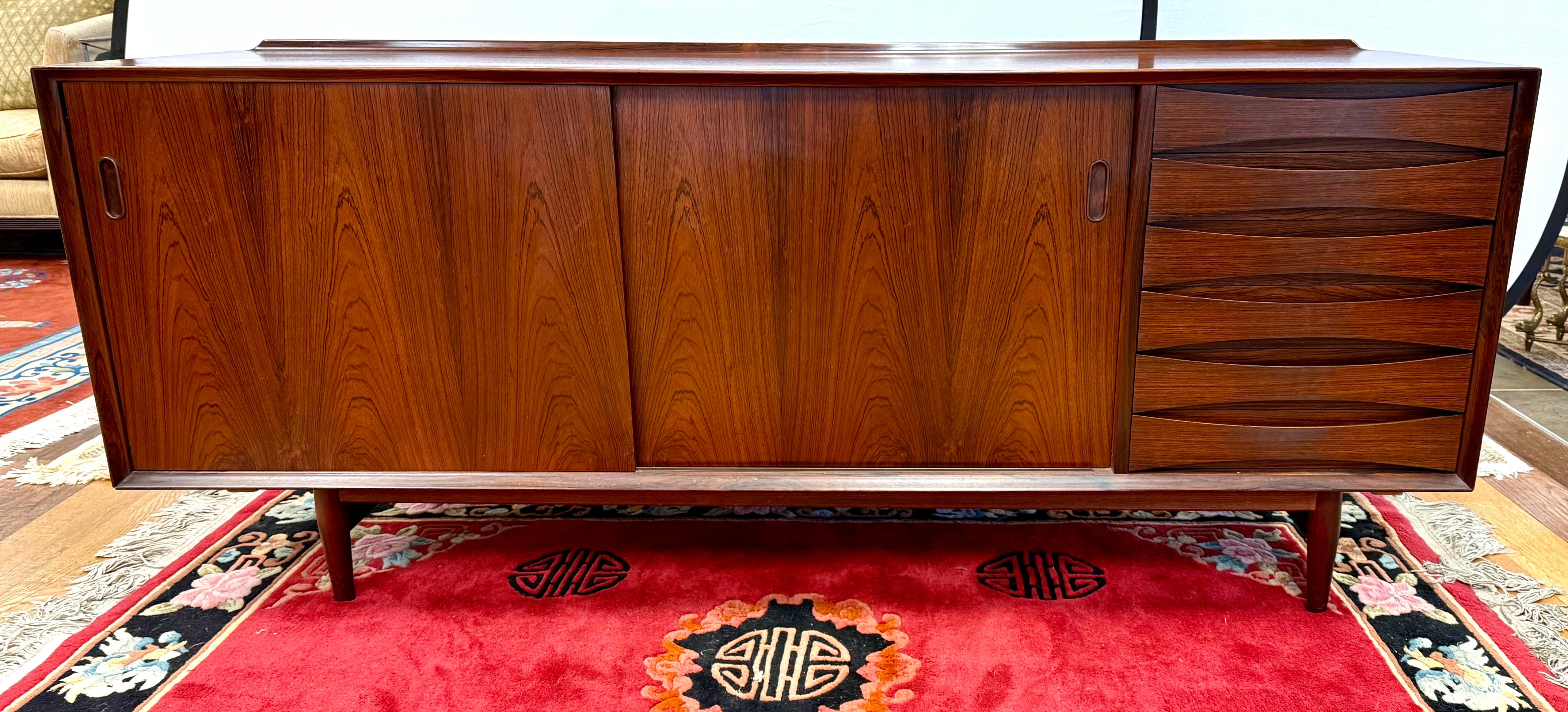 Arne Vodder Danish Modern Rosewood Credenza Sideboard Buffet Server Bar Cabinet 9