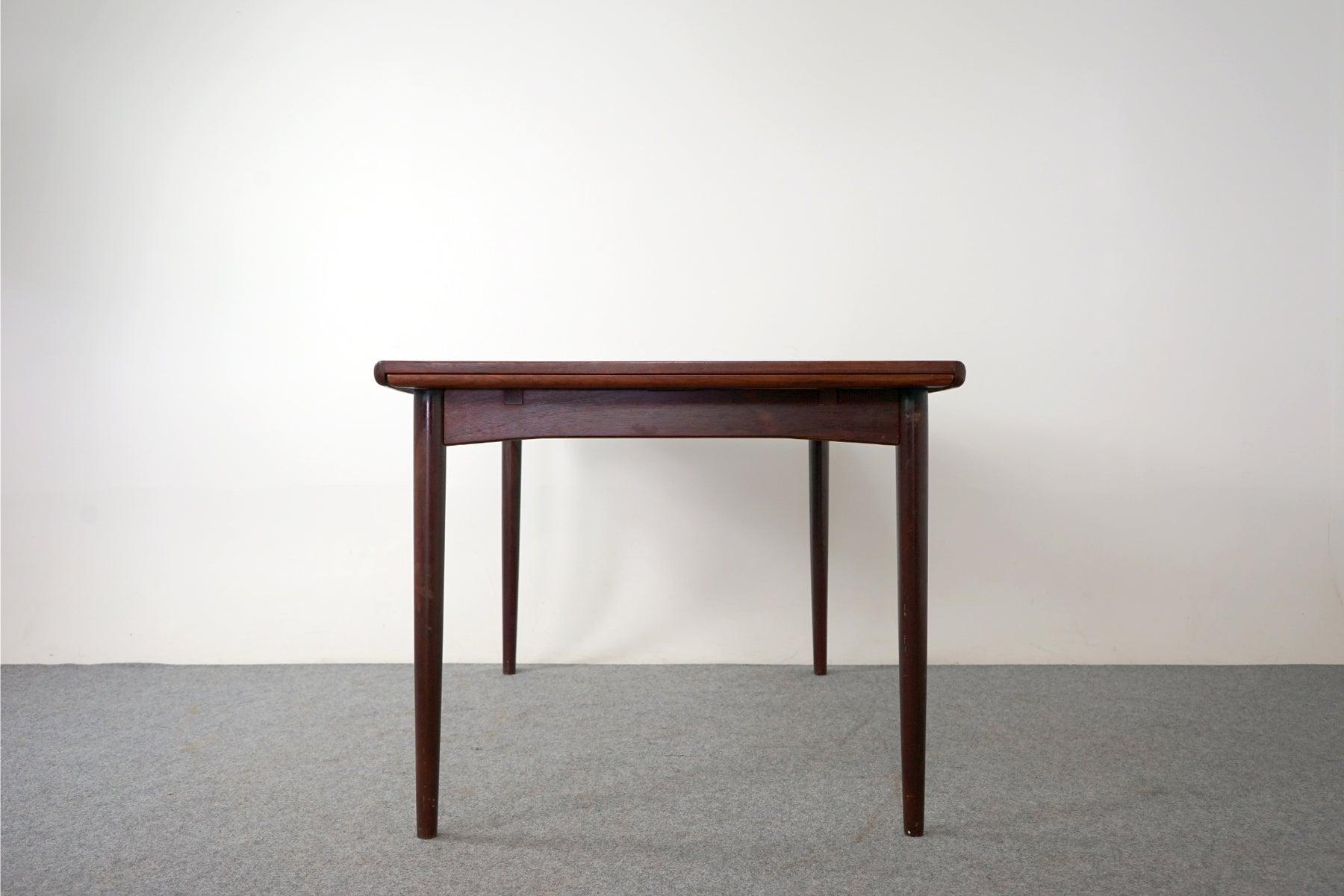 Mid Century Danish Modern Rosewood Dining Table with Dutch Extension Leaves 4