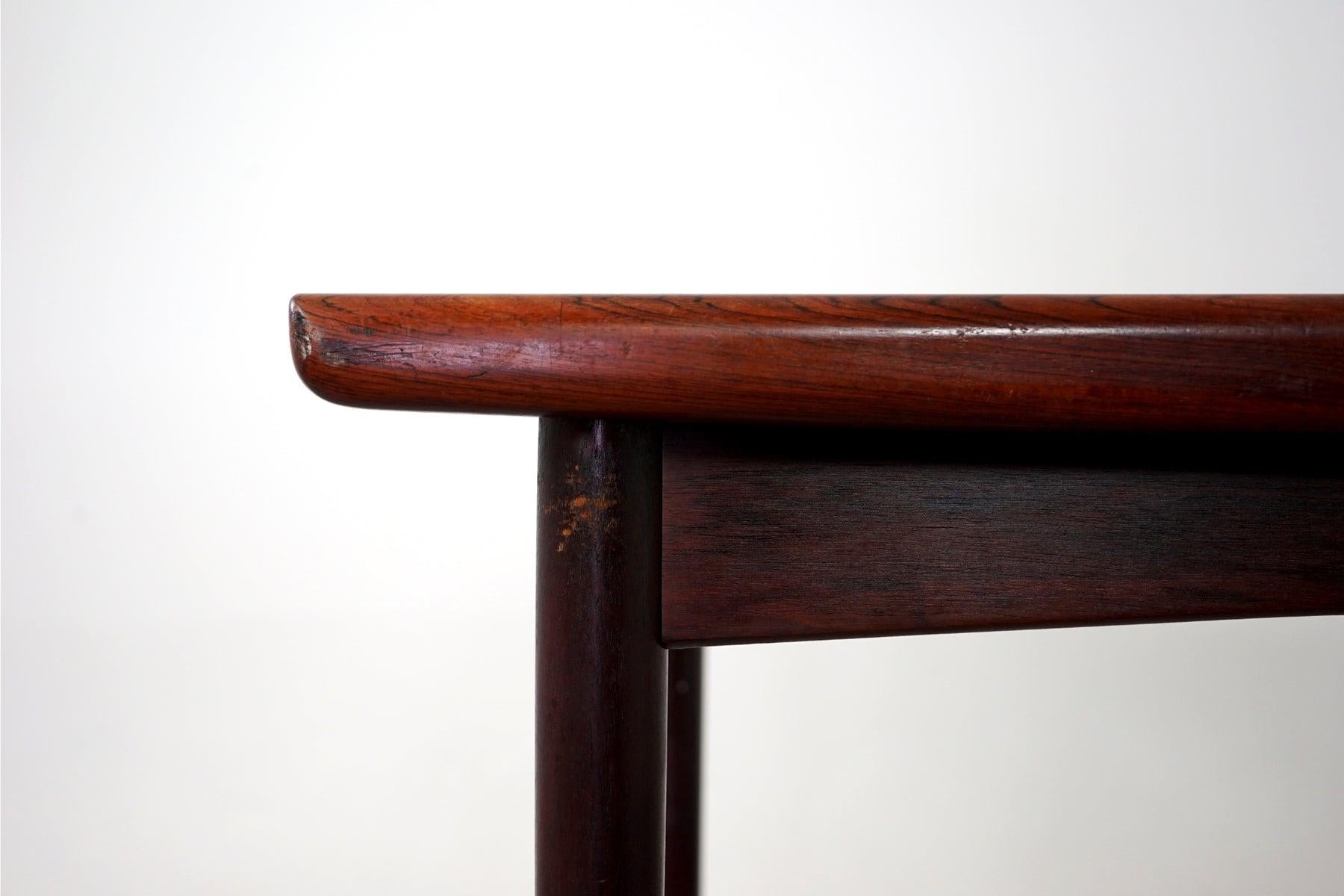 Scandinavian Modern Mid Century Danish Modern Rosewood Dining Table with Dutch Extension Leaves