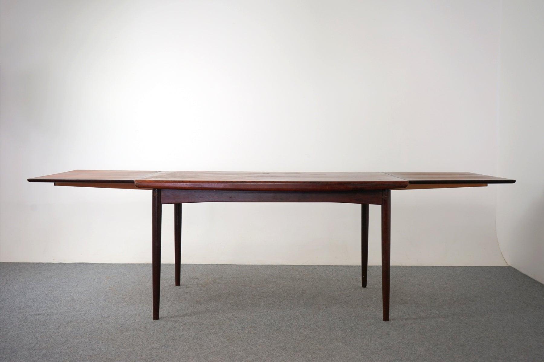 Mid-20th Century Mid Century Danish Modern Rosewood Dining Table with Dutch Extension Leaves