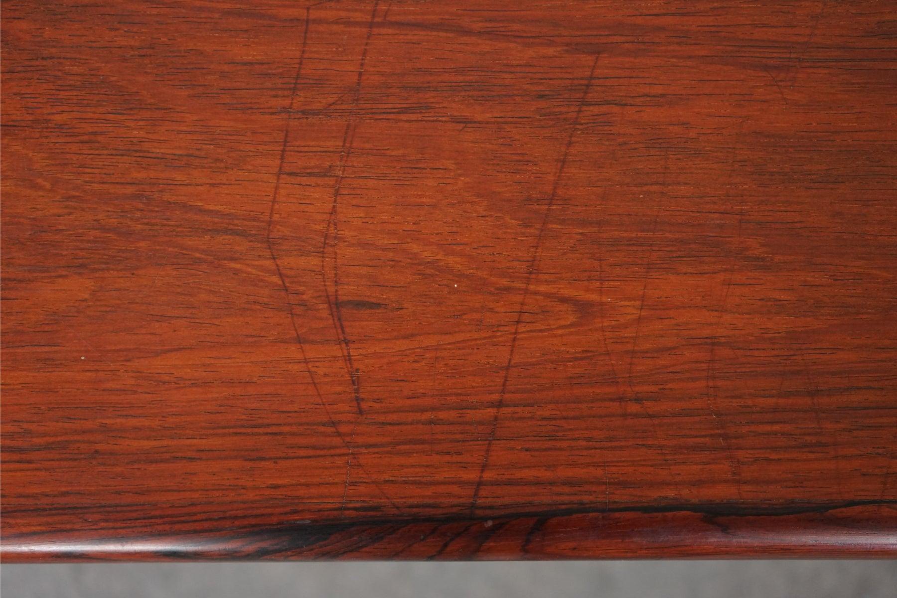 Mid Century Danish Modern Rosewood Dining Table with Dutch Extension Leaves 3
