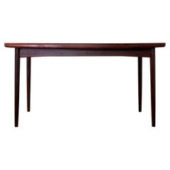Mid Century Danish Modern Rosewood Dining Table with Dutch Extension Leaves