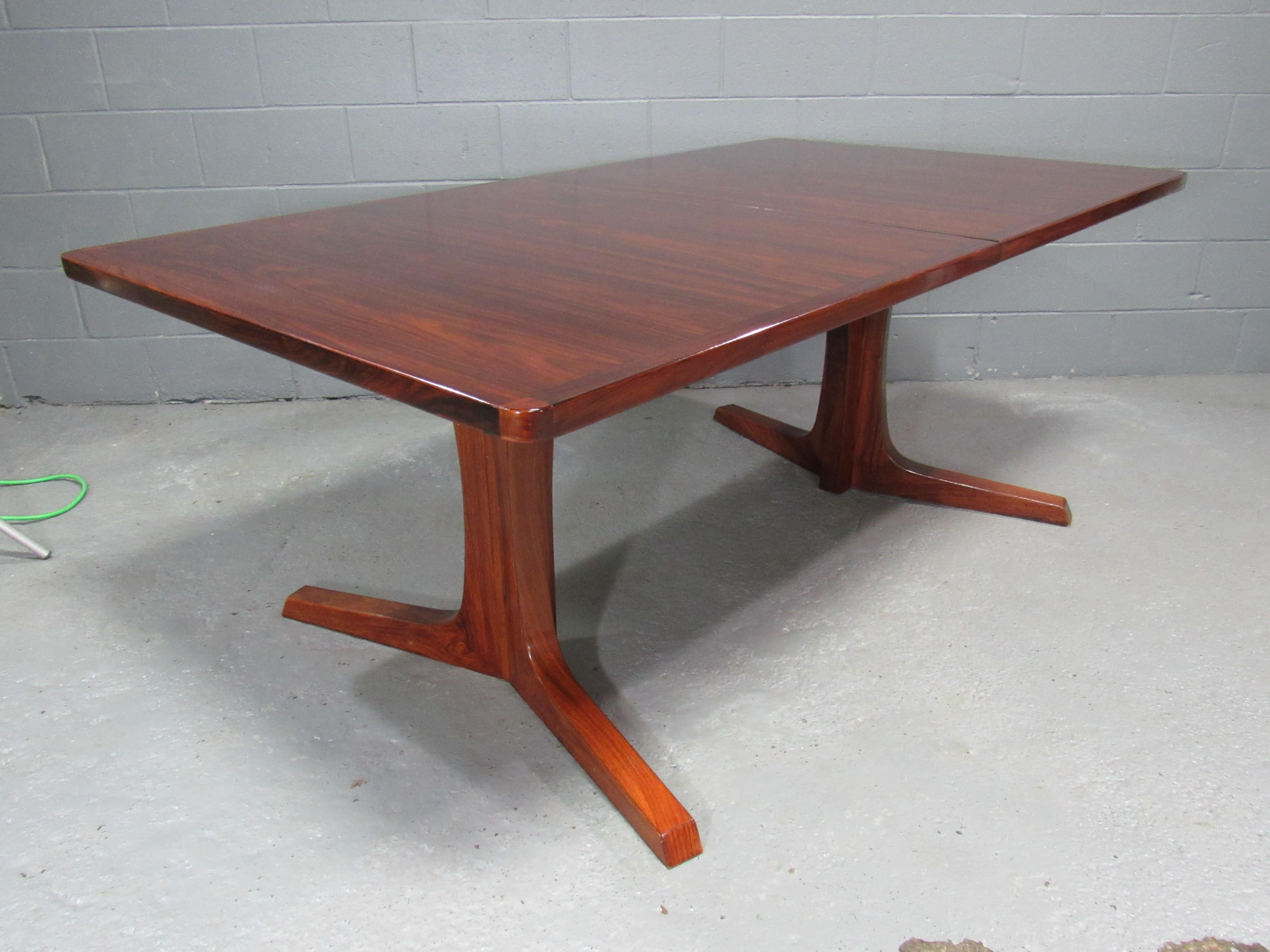 Mid-Century Modern Mid-Century Danish Modern Rosewood Extension Dining Table by Gudme For Sale